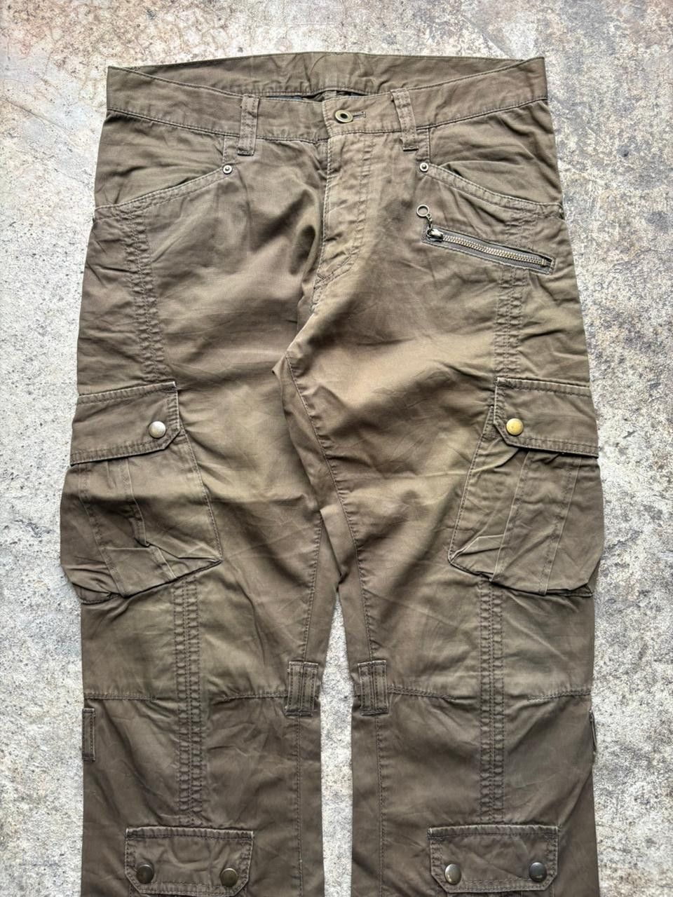 Tete Homme 2000s Tete Homme Flared Panelled Cargo Pants Size US 31 - 2 Thumbnail