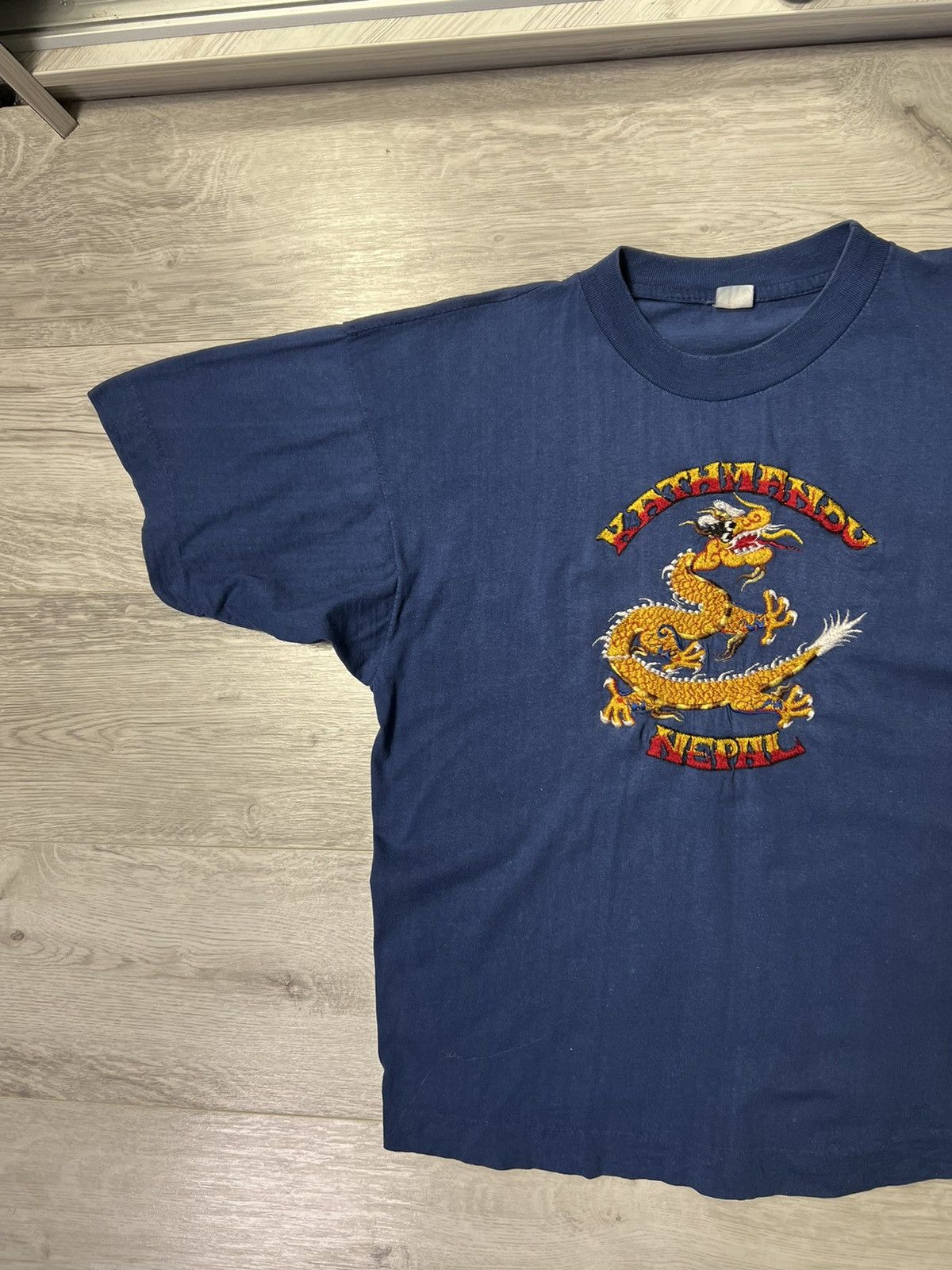 Japanese Brand × Vintage Vintage 80s Kathmandu Nepal Embroidered Dragon Big Logo Tee Size US M / EU 48-50 / 2 - 4 Thumbnail