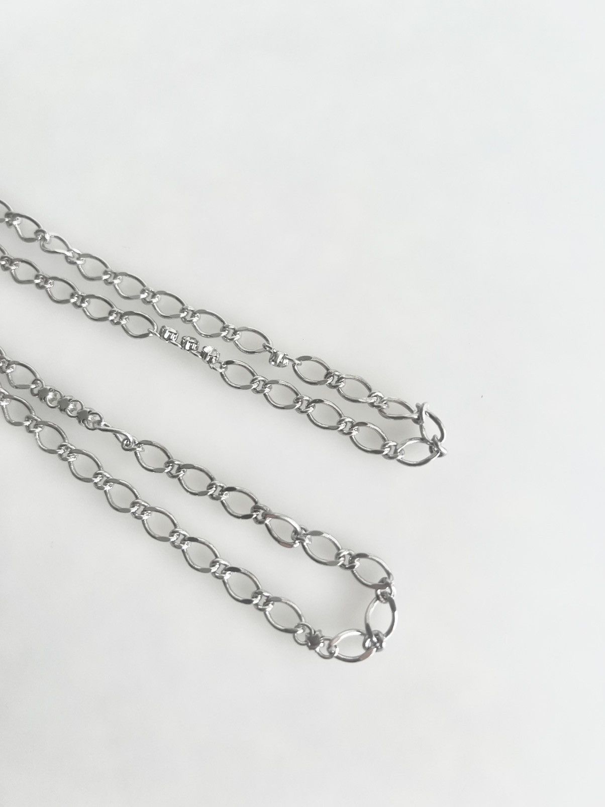Yohji Yamamoto Yohji Yamamoto - Silver Crystal Thin Long Chain Necklace Size ONE SIZE - 5 Thumbnail