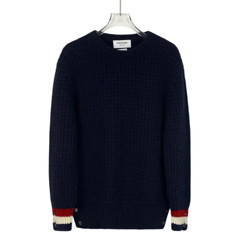 Thom Browne Navy Wool Pullover Sweater 0089