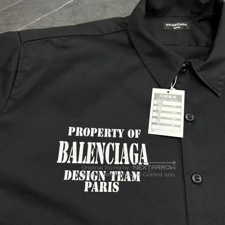Balenciaga Balenciaga Black slogan short-sleeve shirt Size US L / EU 52-54 / 3 - 4 Thumbnail