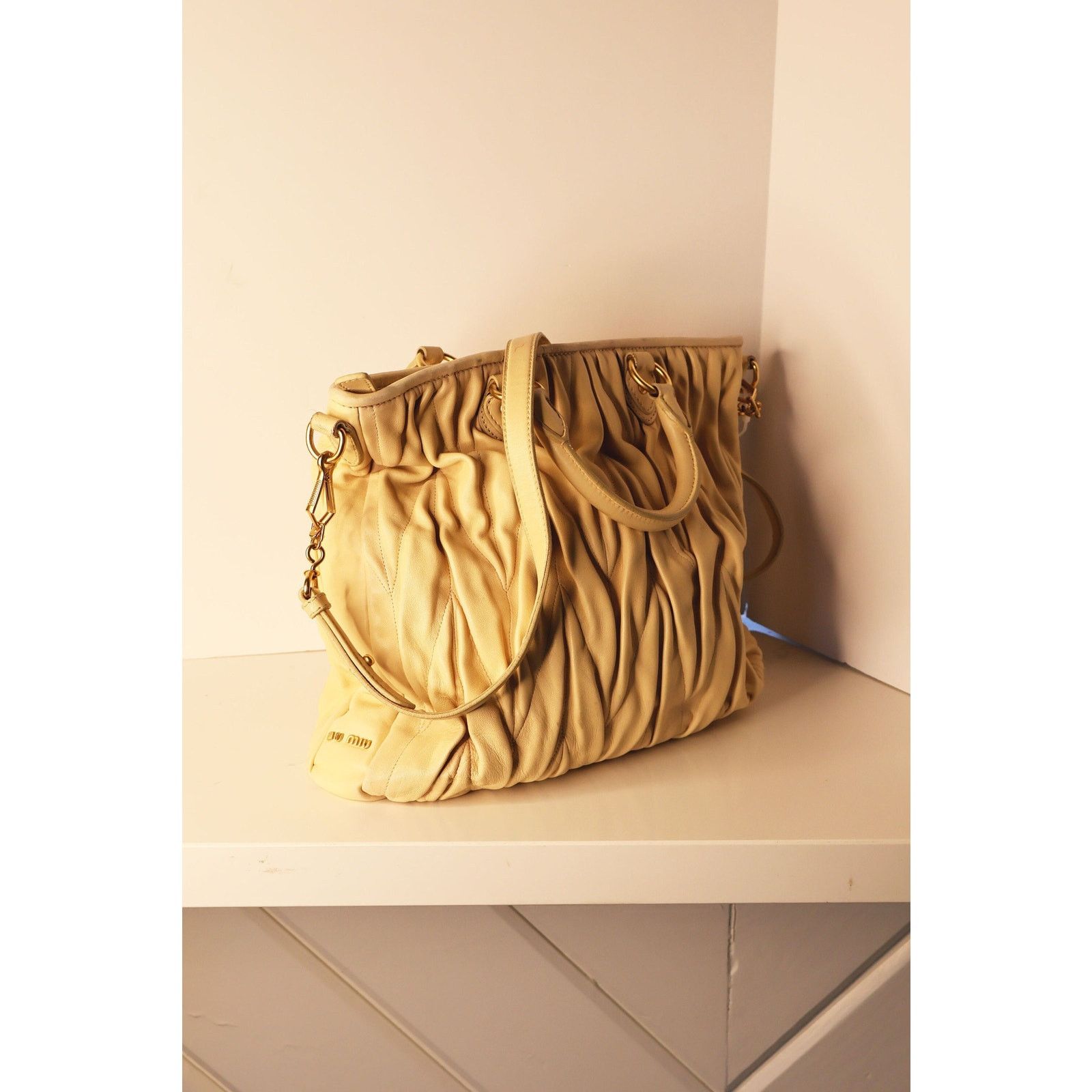Miu Miu Vintage Miu Miu Nude Matelasse Leather 2 Way Bag Size ONE SIZE - 1 Thumbnail