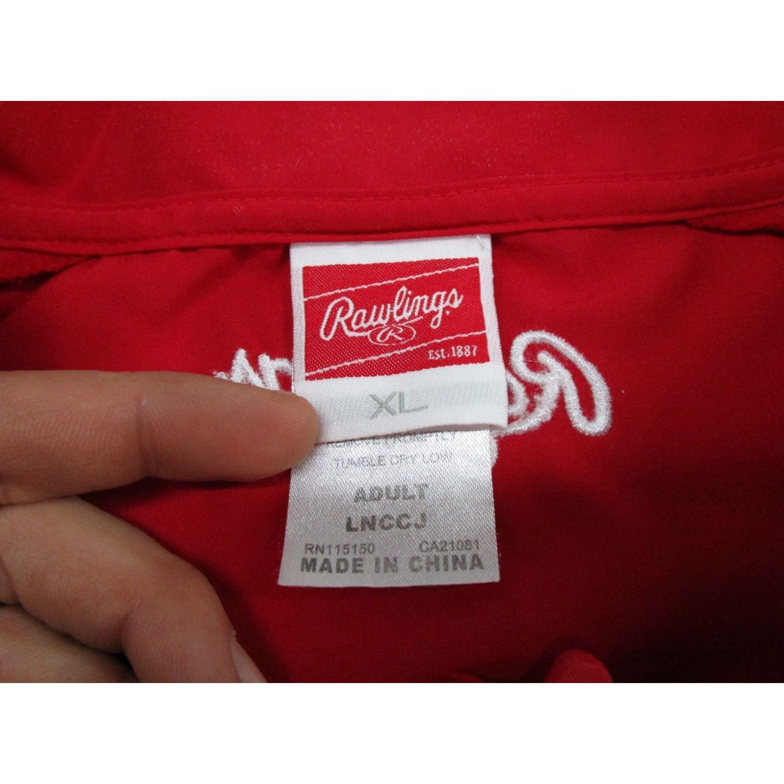 Vintage Rawlings Men's XL 1/4-Zip Pullover Sweatshirt Red Baseball University Washington St Louis Bears Size US XL / EU 56 / 4 - 3 Thumbnail
