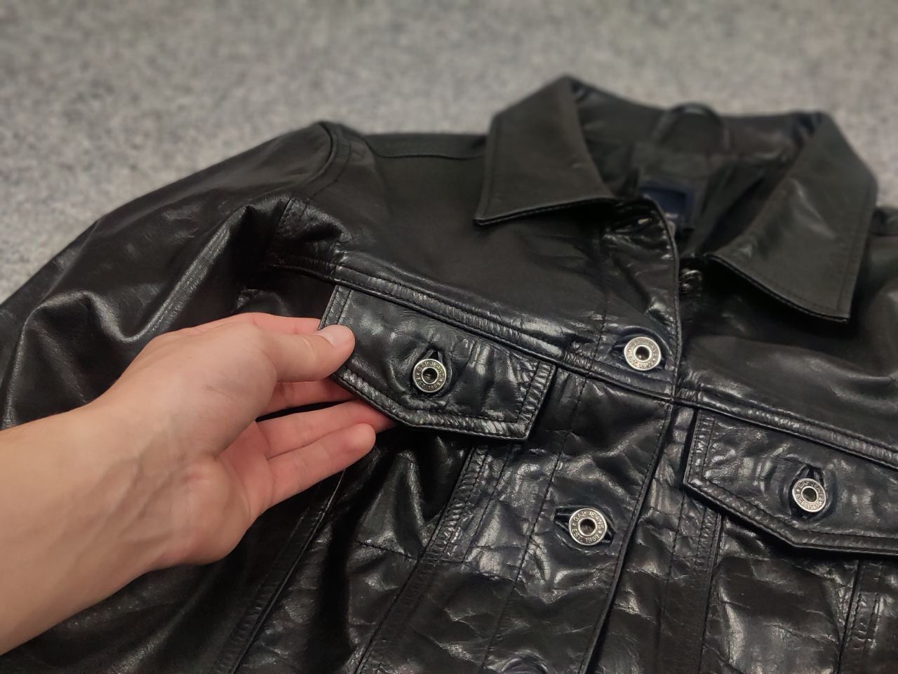 Gap Rare Gap Vintage 1999 Dyed Leather Trucker Rockstar Jacket Size M / US 6-8 / IT 42-44 - 13 Thumbnail