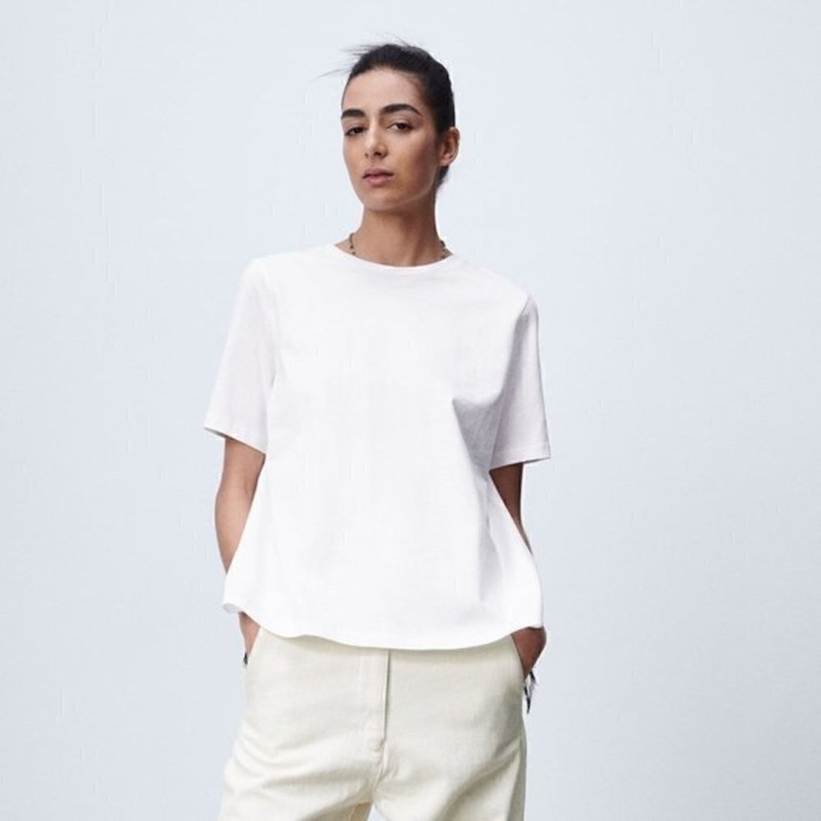 Zara ZARA Shirt with Pleated Back NWT Size S / US 4 / IT 40 - 3 Thumbnail