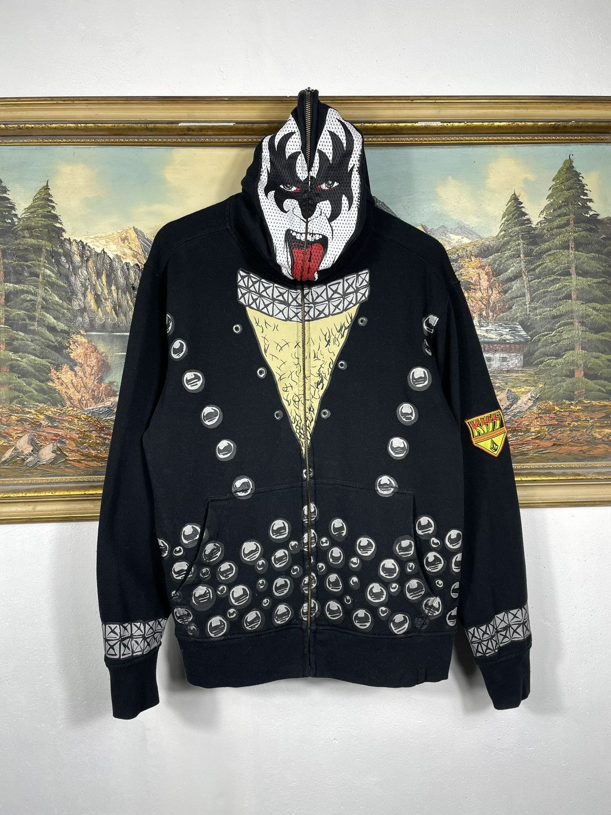 Band Tees × KISS × Vintage Kiss X Volcom Hoodie Gene Simmons Rock Metal Band Merch Size US S / EU 44-46 / 1 - 1 Thumbnail