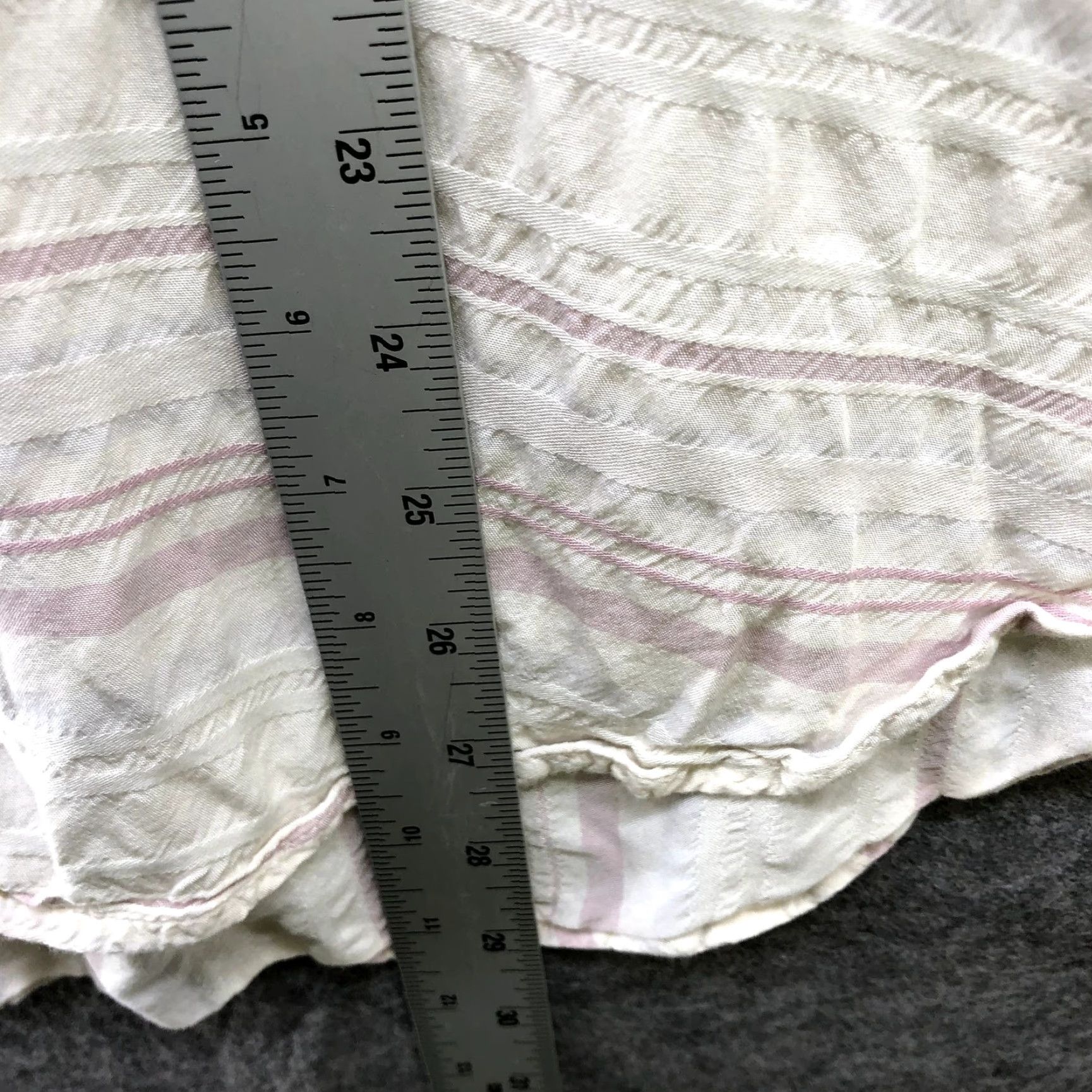 Lou & Grey Lou & Grey Rayon Shirt Womens S White Pink Long Sleeve Button Down Lightweight Size S / US 4 / IT 40 - 7 Thumbnail