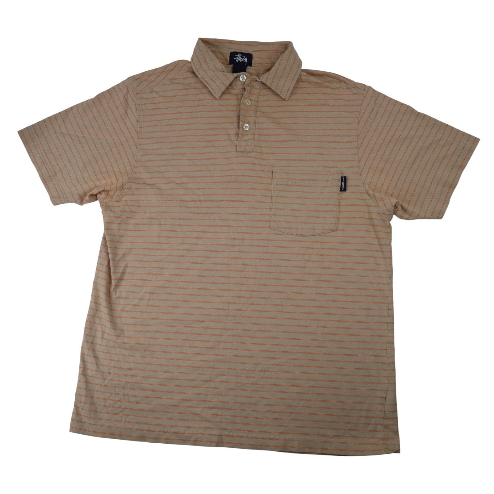 Stussy Stussy orange S cable knit polo shirt | Grailed