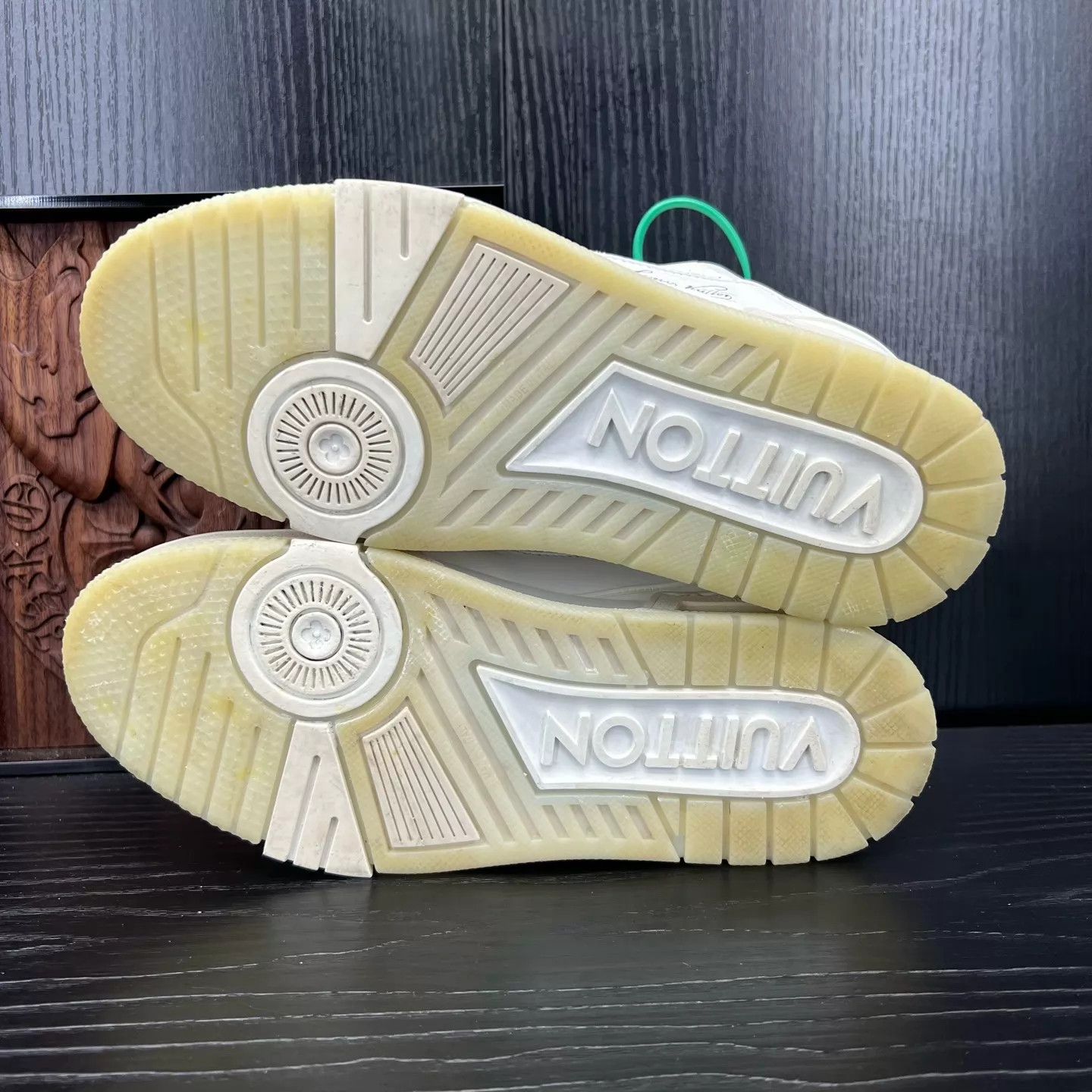 Louis Vuitton LV Trainer White Cement 37.5 Near Mint Original Box Size US 7 / IT 37 - 6 Thumbnail