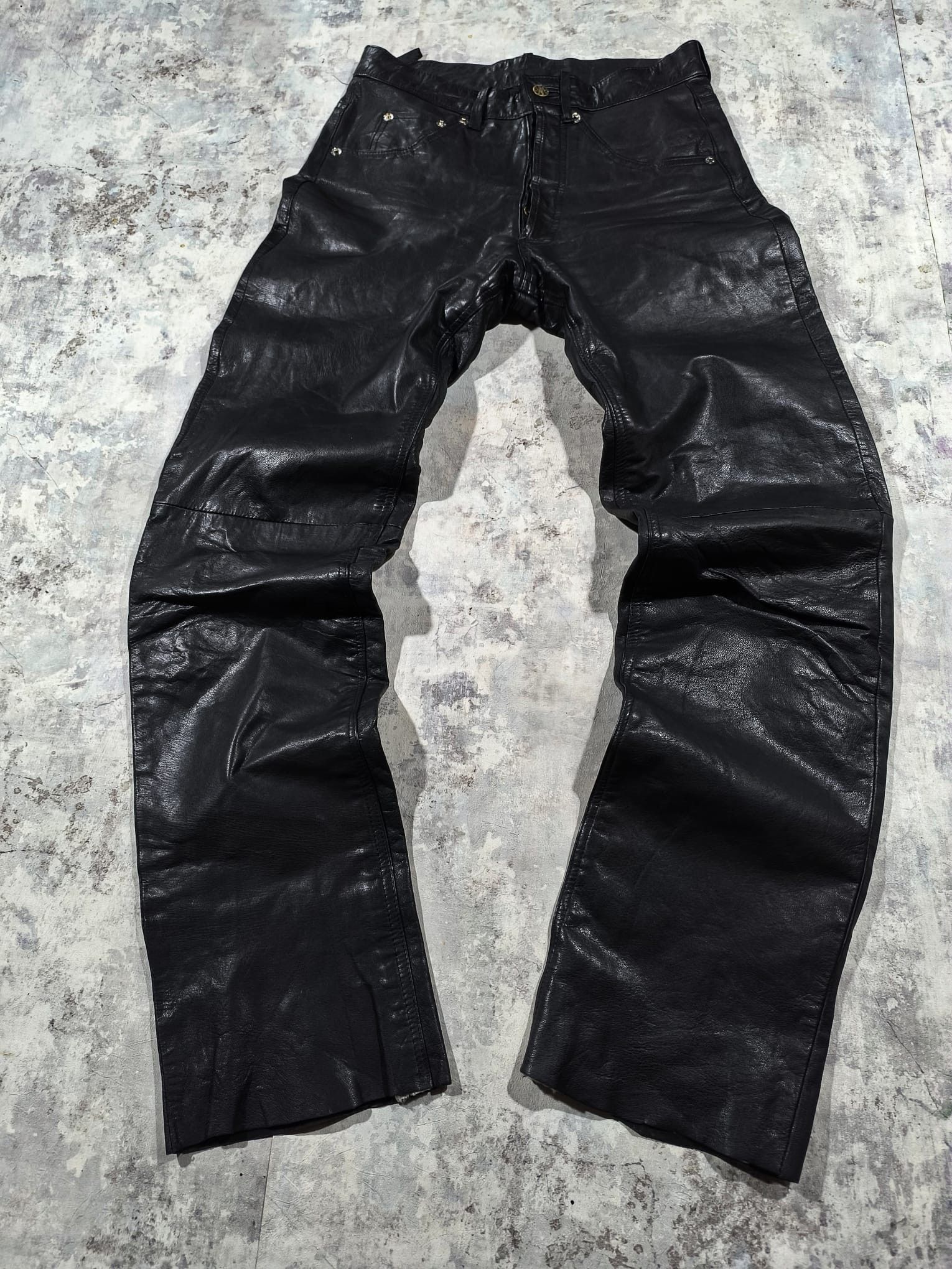 Leather Vintage Opium Biker Leather Pants Hedi Slimane Moto Size 30" / US 8 / IT 44 - 1 Thumbnail