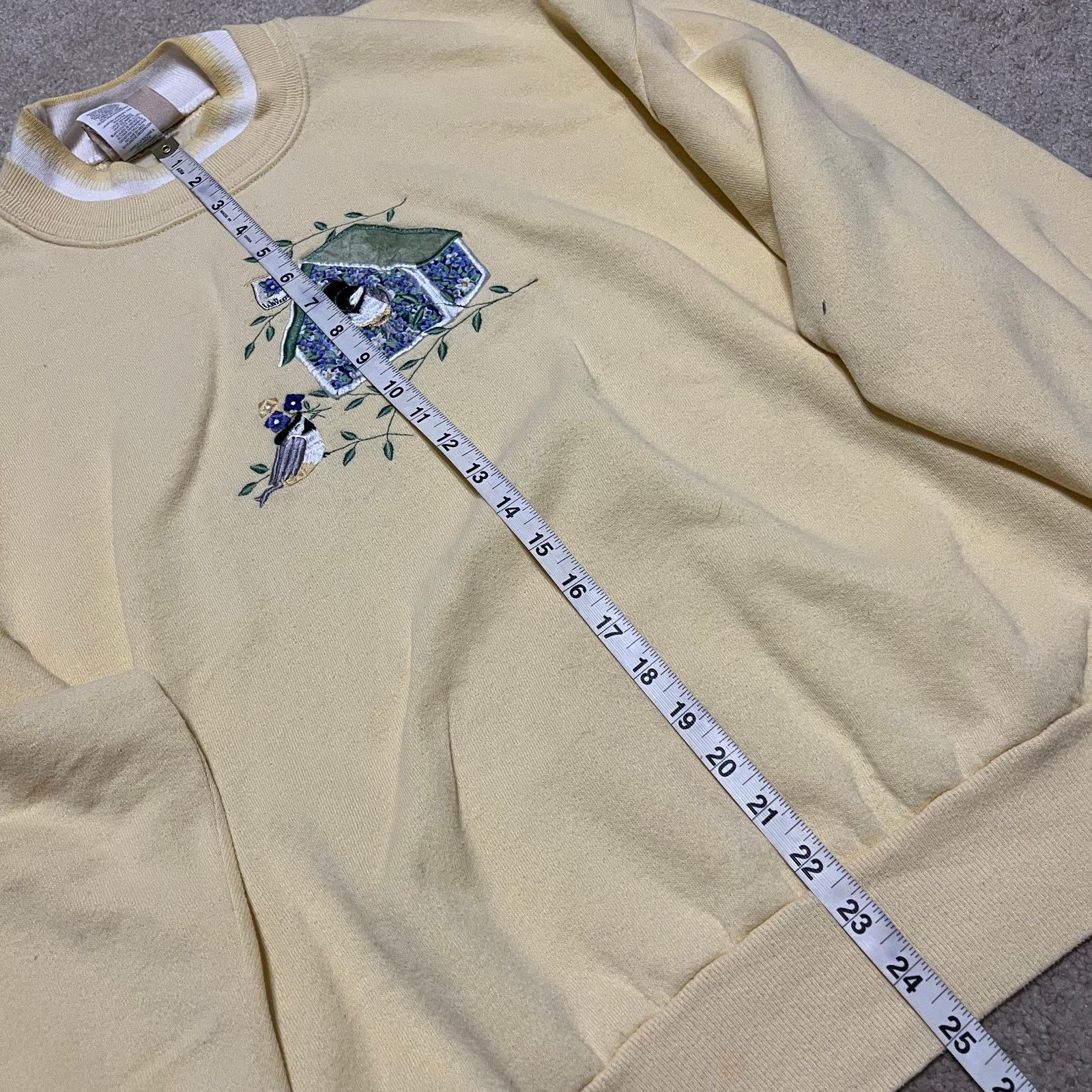 Other Vintage Top Stitch Birds in Birdhouse/Nature Yellow Crewneck Size US XL / EU 56 / 4 - 5 Thumbnail