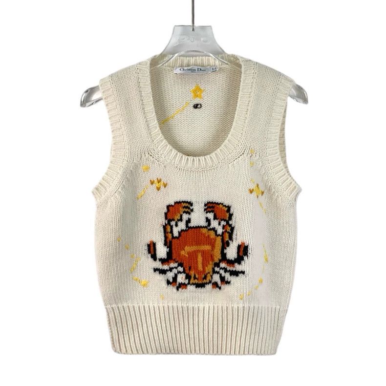 Dior Dior 22 Tanabata Series Beige Crab Inlaid Wool Round Neck Size XS / US 0-2 / IT 36-38 - 1 Thumbnail