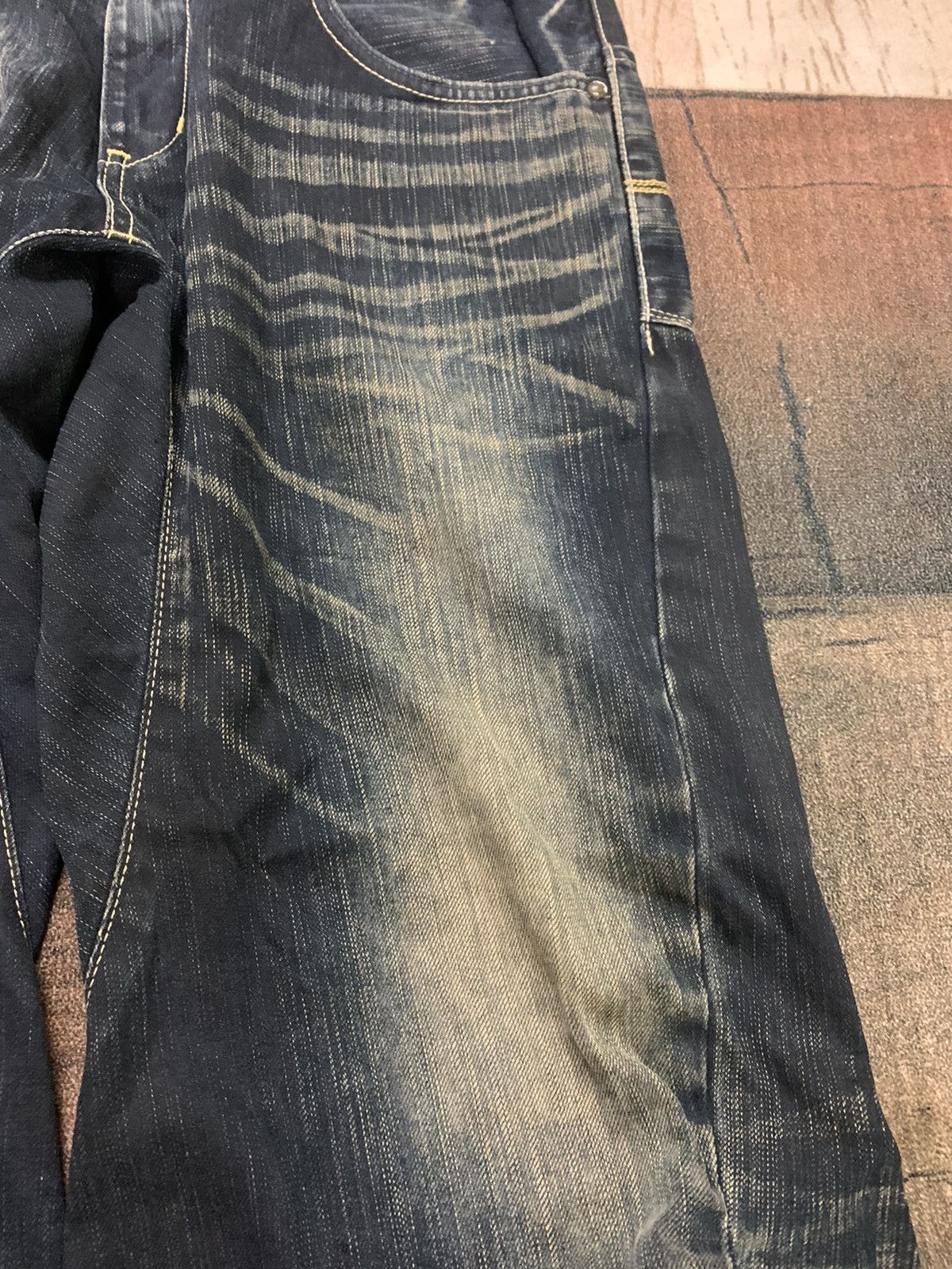 Japanese Brand EDWIN rusty mud wash curve twist jeans i6w9 style Size US 31 - 11 Thumbnail