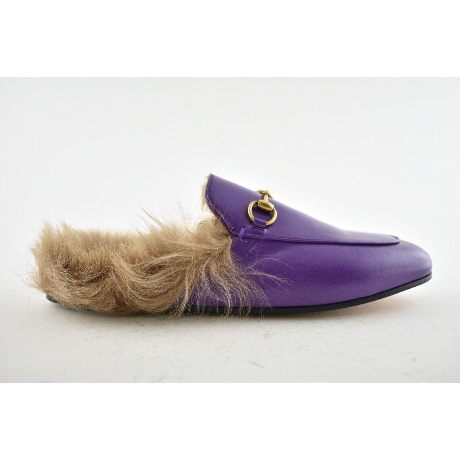 Gucci Princetown Leather Fur Loafer Slide Mule Slipper Flat 37 Size US 7 / IT 37 - 2 Thumbnail