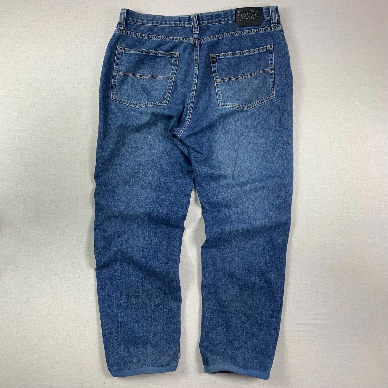Other Vintage Blue Hash Baggy Jeans - 38 - 90s Size US 38 / EU 54 - 2 Thumbnail