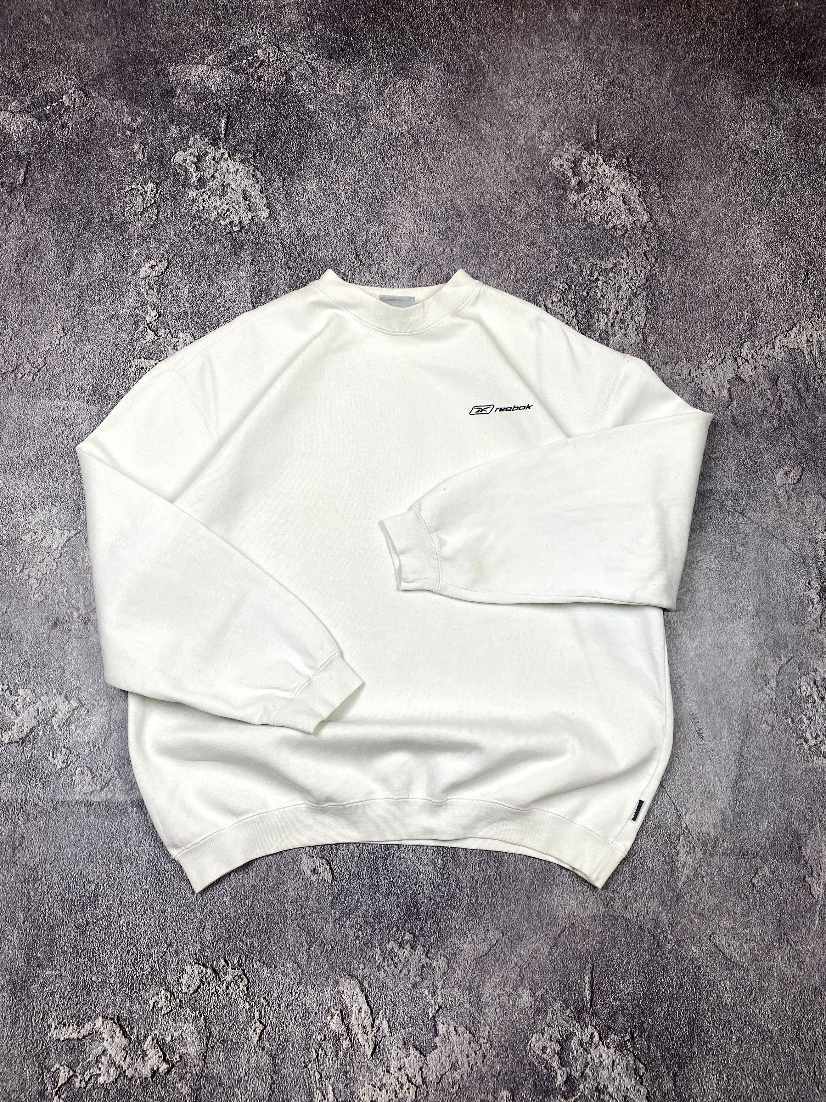 Reebok × Vintage VTG 00s Reebok Boxy Fit White Mini Logo Sweatshirt Retro Y2K Size US L / EU 52-54 / 3 - 9 Thumbnail