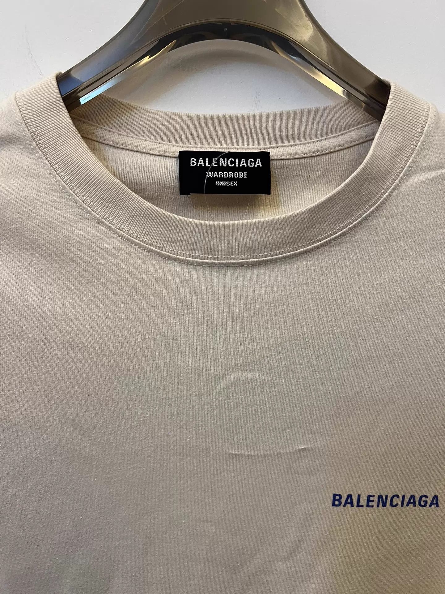 Balenciaga Balenciaga Oversized Logo Print Cream Tee Men's S Size US S / EU 44-46 / 1 - 2 Thumbnail