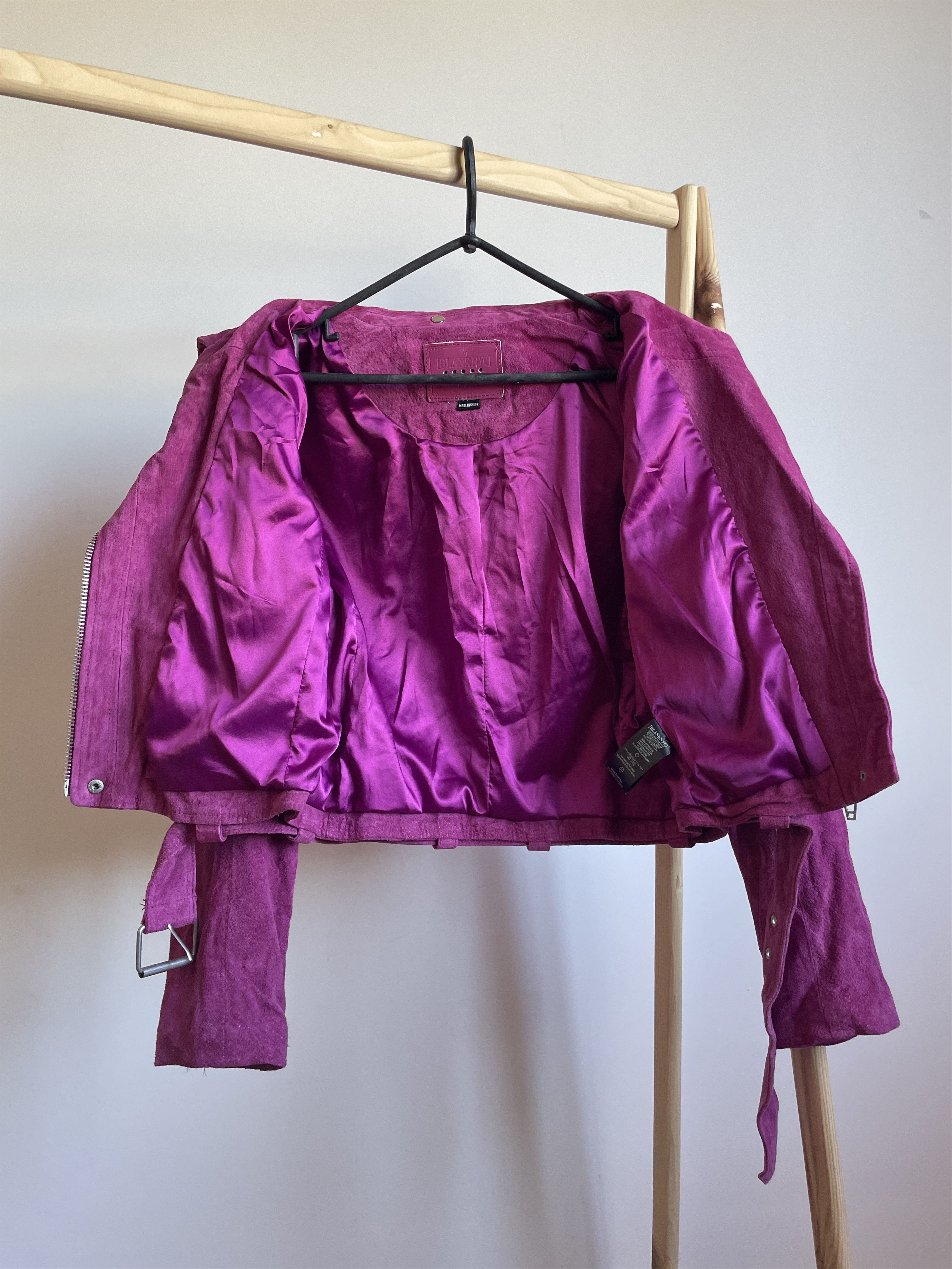 BLANKNYC Blank NYC Womens Crimson Suede Leather Biker Jacket Size M Size M / US 6-8 / IT 42-44 - 3 Thumbnail