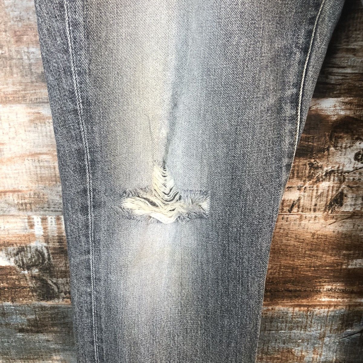 Edwin DL Edwin 503 Black Distressed Denim Pants #C278 Size US 34 / EU 50 - 9 Thumbnail