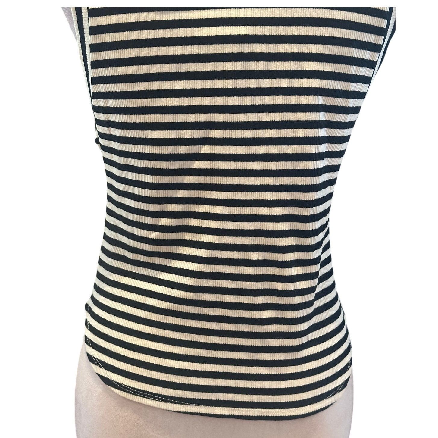 Other Elodie Women's Sleeveless Ribbed Black White Tank Top L NWT Size L / US 10 / IT 46 - 7 Thumbnail