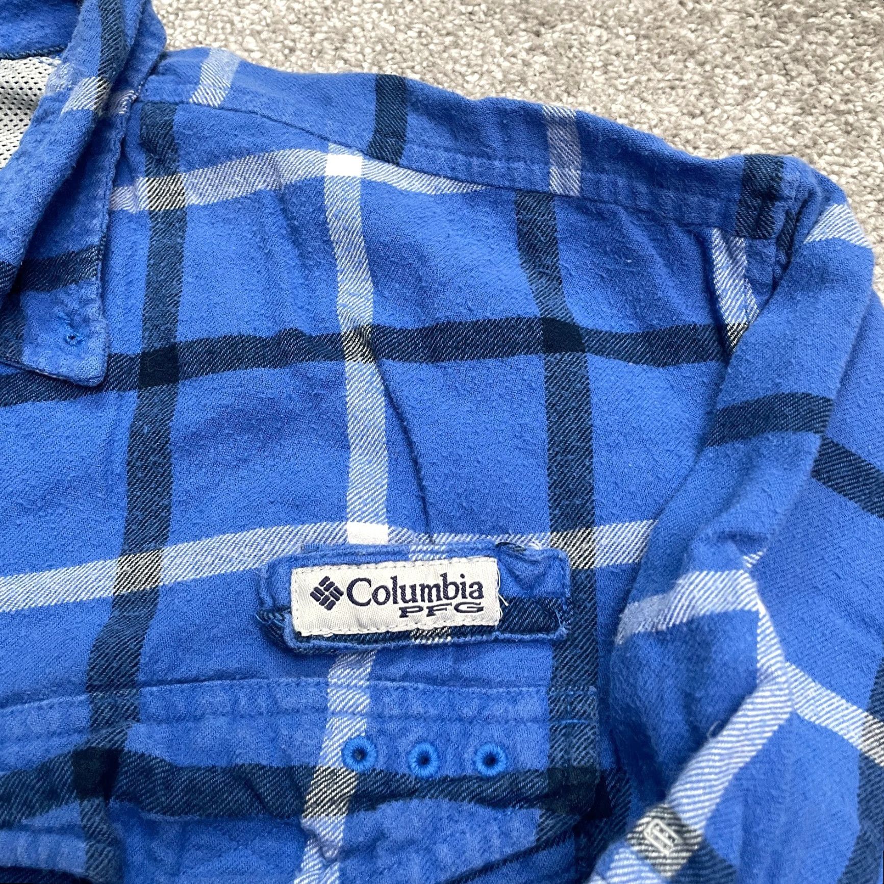 Vintage Columbia Shirt Mens Large Blue Plaid Flannel Long Sleeve Button-Down Cotton Top Size US L / EU 52-54 / 3 - 6 Thumbnail