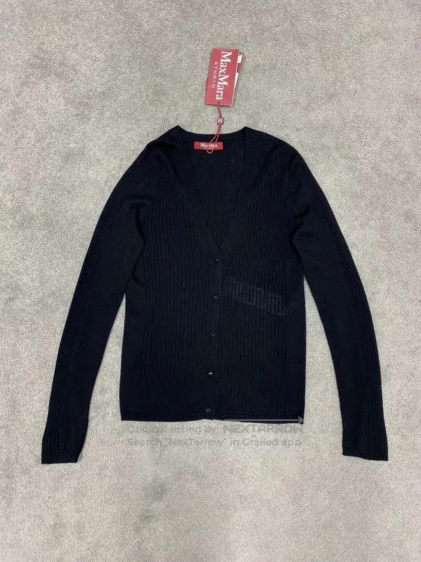 Max Mara MaxMara Winter Black Wool Blend Cardigan . Size S / US 4 / IT 40 - 1 Thumbnail