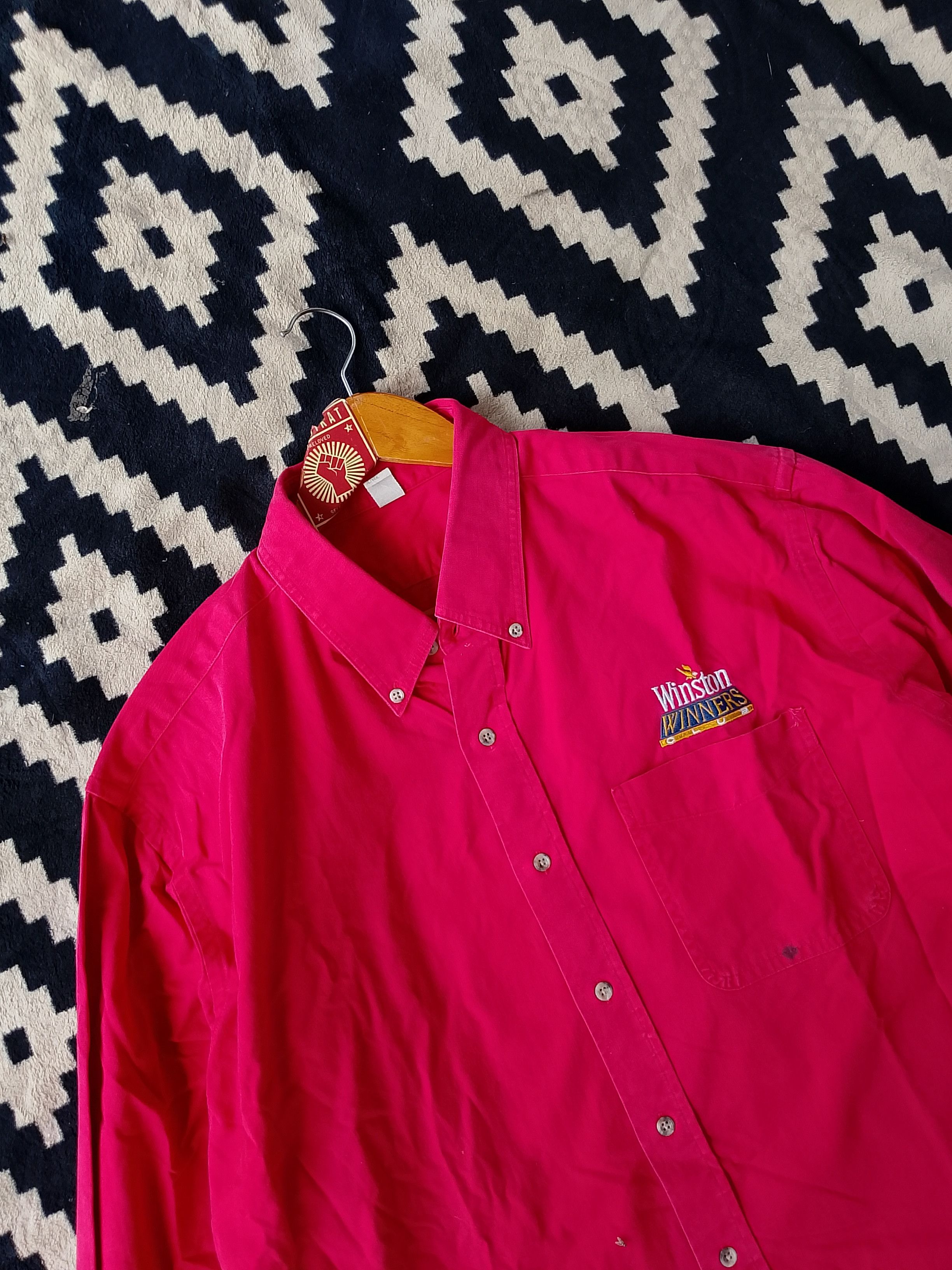Harry Winston Vintage 90s Winston Winners Club Promo Red Button Down Shirt Size US XL / EU 56 / 4 - 3 Thumbnail