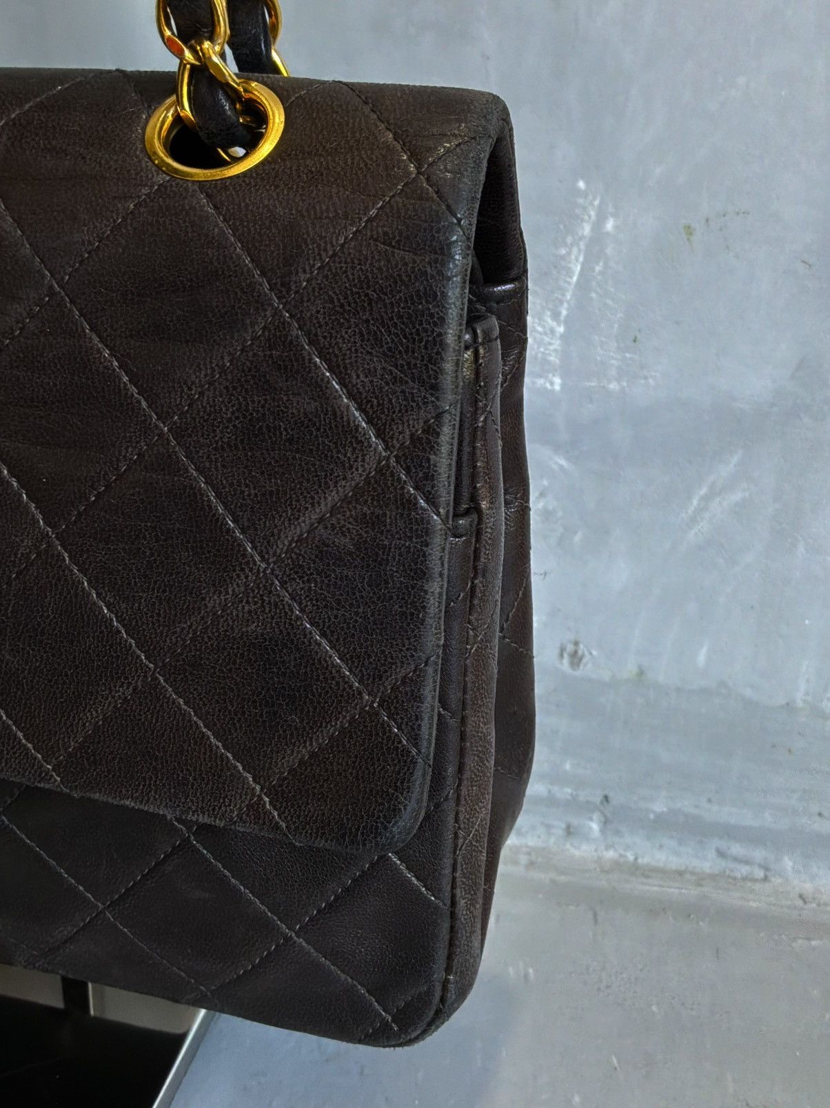 Chanel Old Chanel - Medium Dark Brown Double Flap GHW Shoulder Bag Size ONE SIZE - 5 Thumbnail