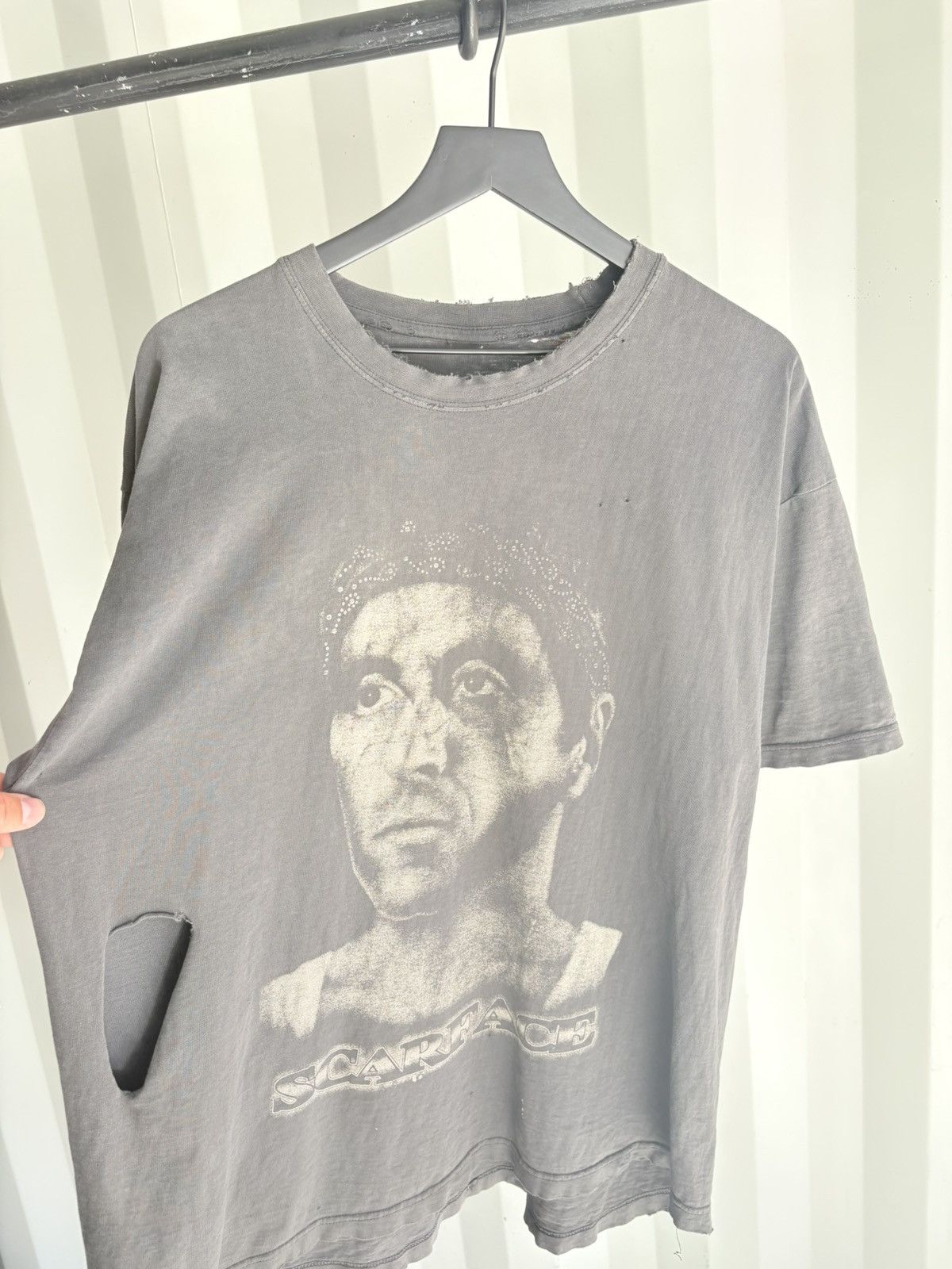 Vintage Thrashed Scarface Distressed Faded Shirt Band Grunge Size US XL / EU 56 / 4 - 4 Thumbnail