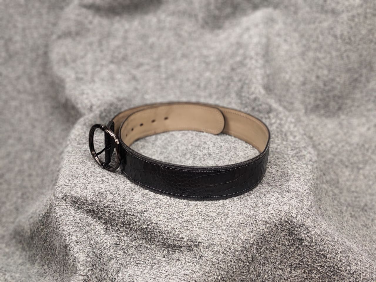 Tonello Tonello Design Premium leather belt with alligator embossing Size ONE SIZE - 2 Thumbnail