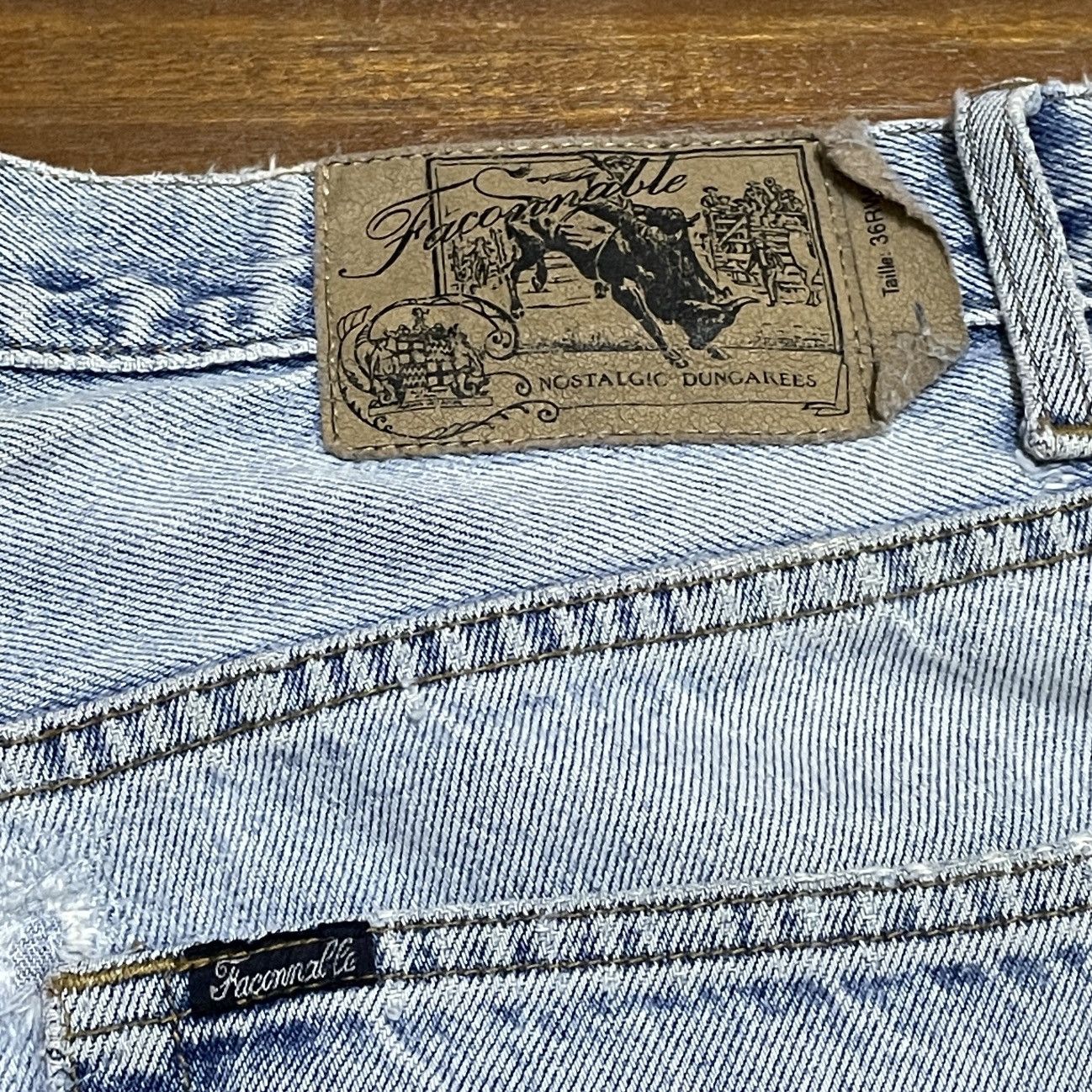 Japanese Brand × Vintage Rare Design Vintage Nostalgia Dungarees Cowboy Jeans 1990s Size US 36 / EU 52 - 9 Thumbnail