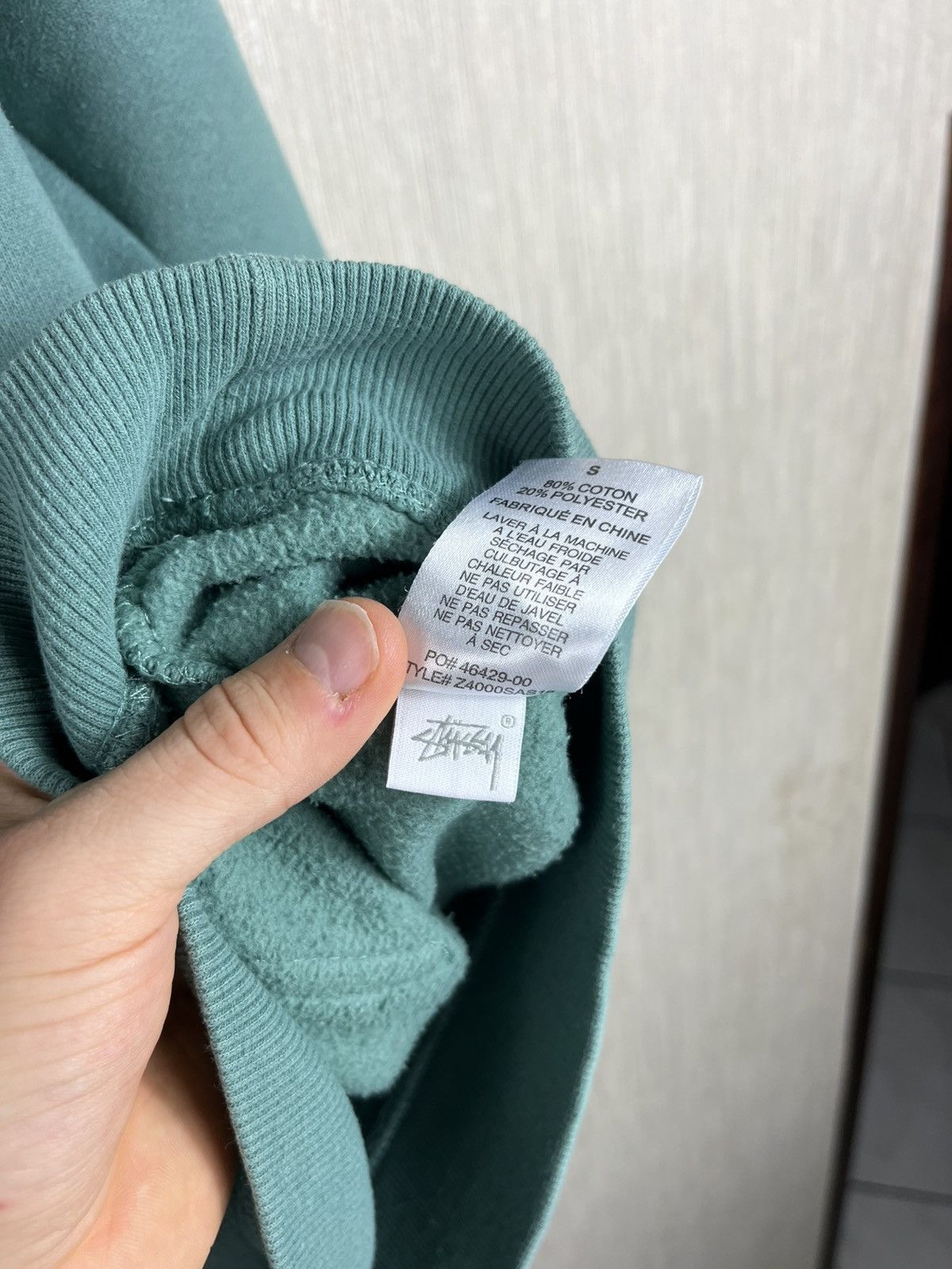 Stussy × Vintage Vintage Stussy basic y2k hoodie sweatshirt sea green rare Size US S / EU 44-46 / 1 - 16 Thumbnail