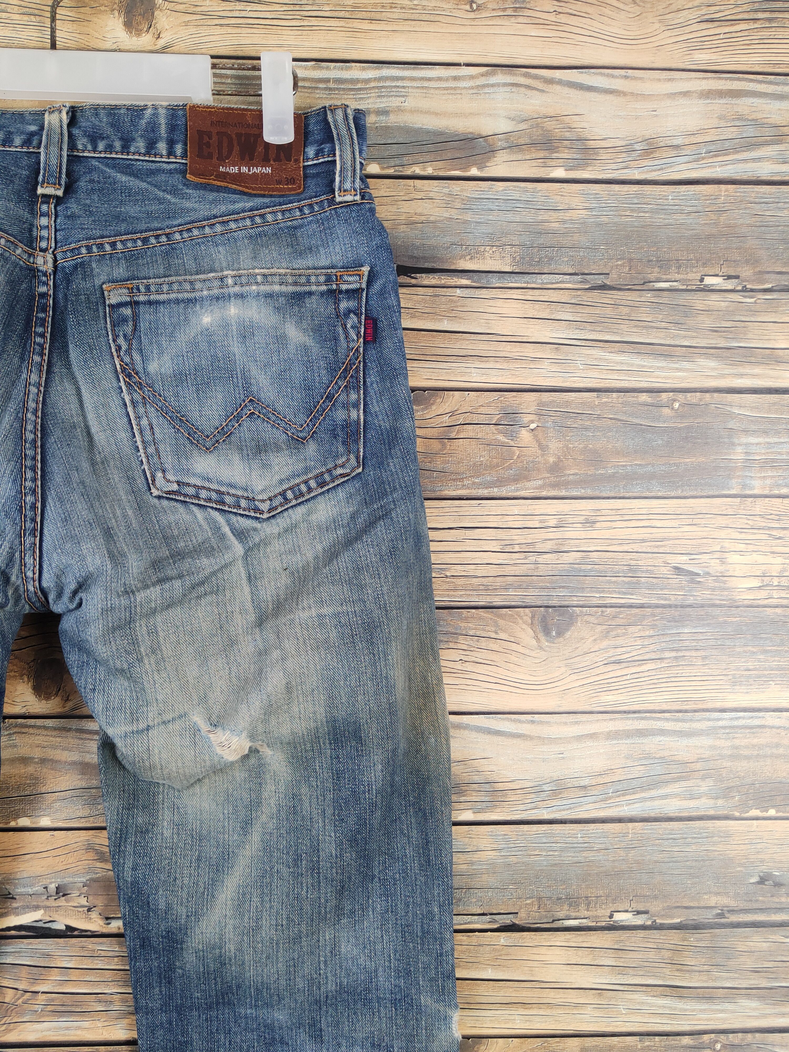 Edwin Edwin Blue Distressed Ripped denim Jeans #W1395 Size US 31 - 14 Thumbnail
