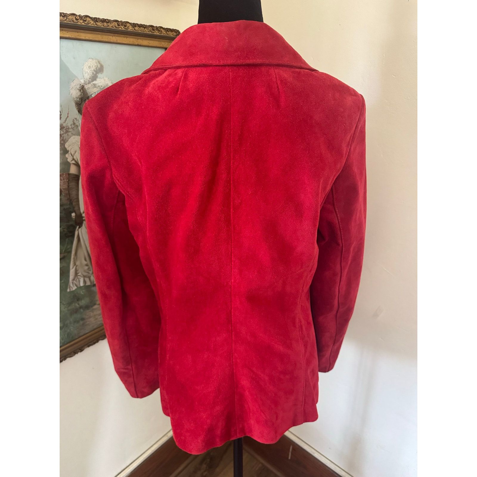 Other Vintage Split End Ltd Red Suede Blazer Jacket Size 14 Size XL / US 12-14 / IT 48-50 - 3 Thumbnail