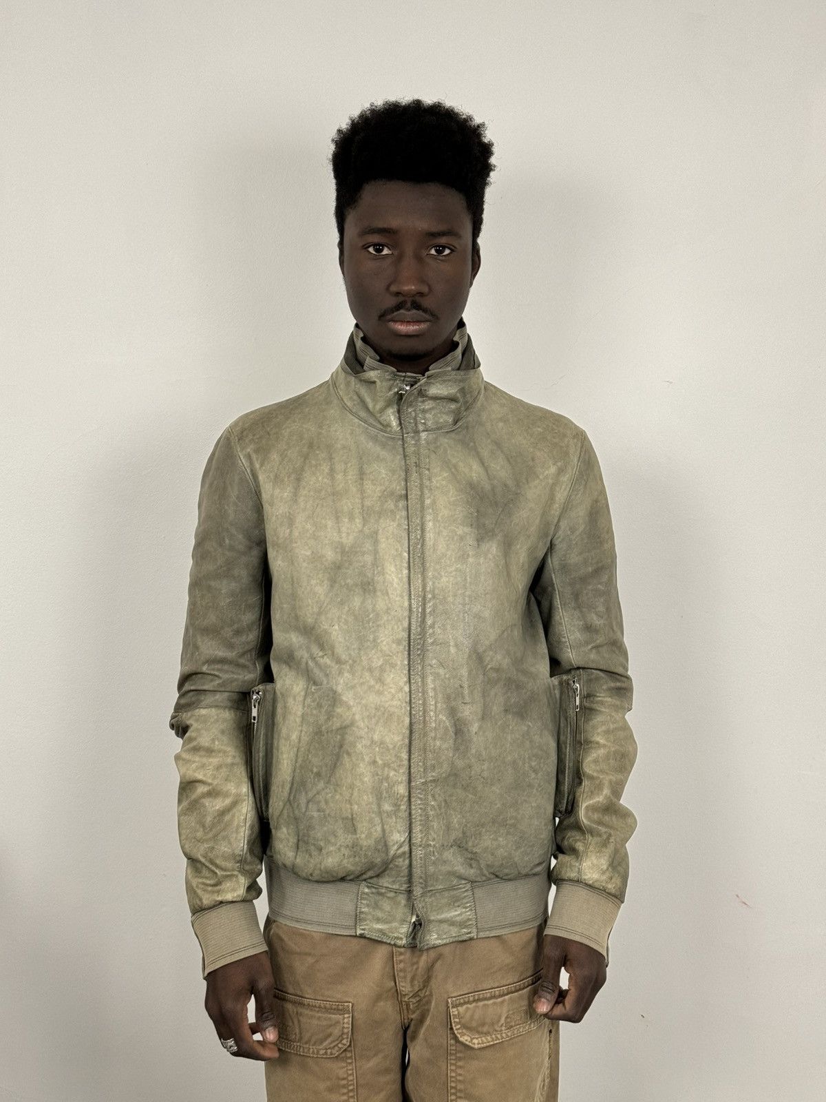 2009 Carol Christian Poell Raw Beige Leather Jacket