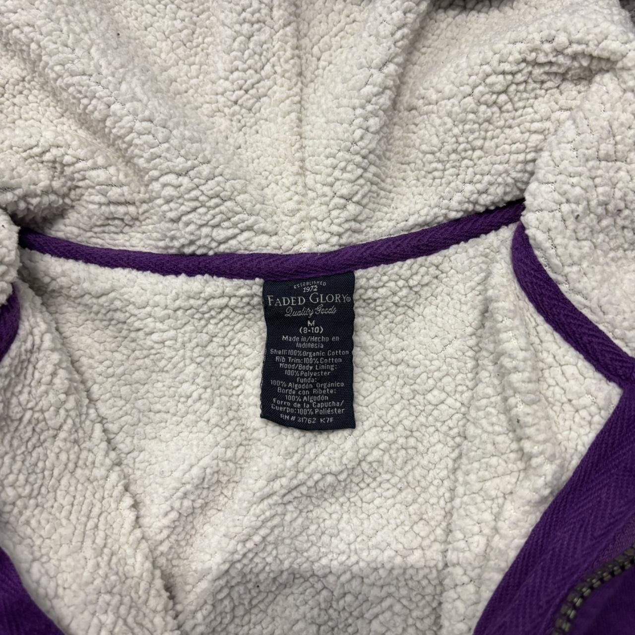 Japanese Brand × Vintage Crazy Vintage Y2K/2000s Cute Purple Sherpa Lined Zip Up Hoodie! Size S / US 4 / IT 40 - 5 Thumbnail