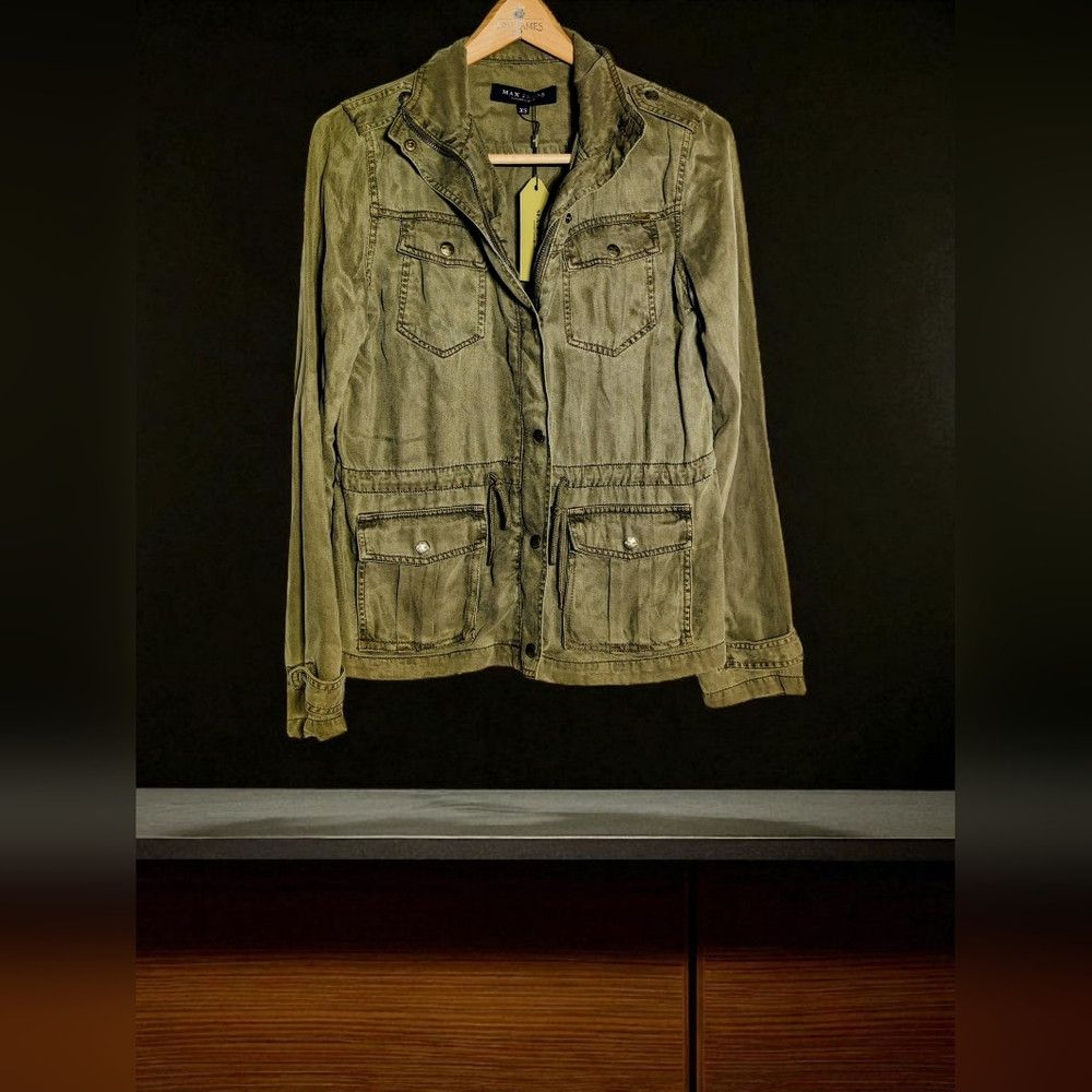 Other Max Jeans XS Green Khaki Military Field Utility Jacket NWT Size XS / US 0-2 / IT 36-38 - 1 Thumbnail