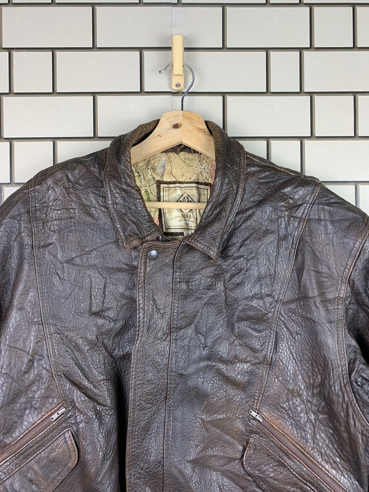 Vintage Vintage 90s Robo Leather Bomber Jacket Size US M / EU 48-50 / 2 - 4 Thumbnail