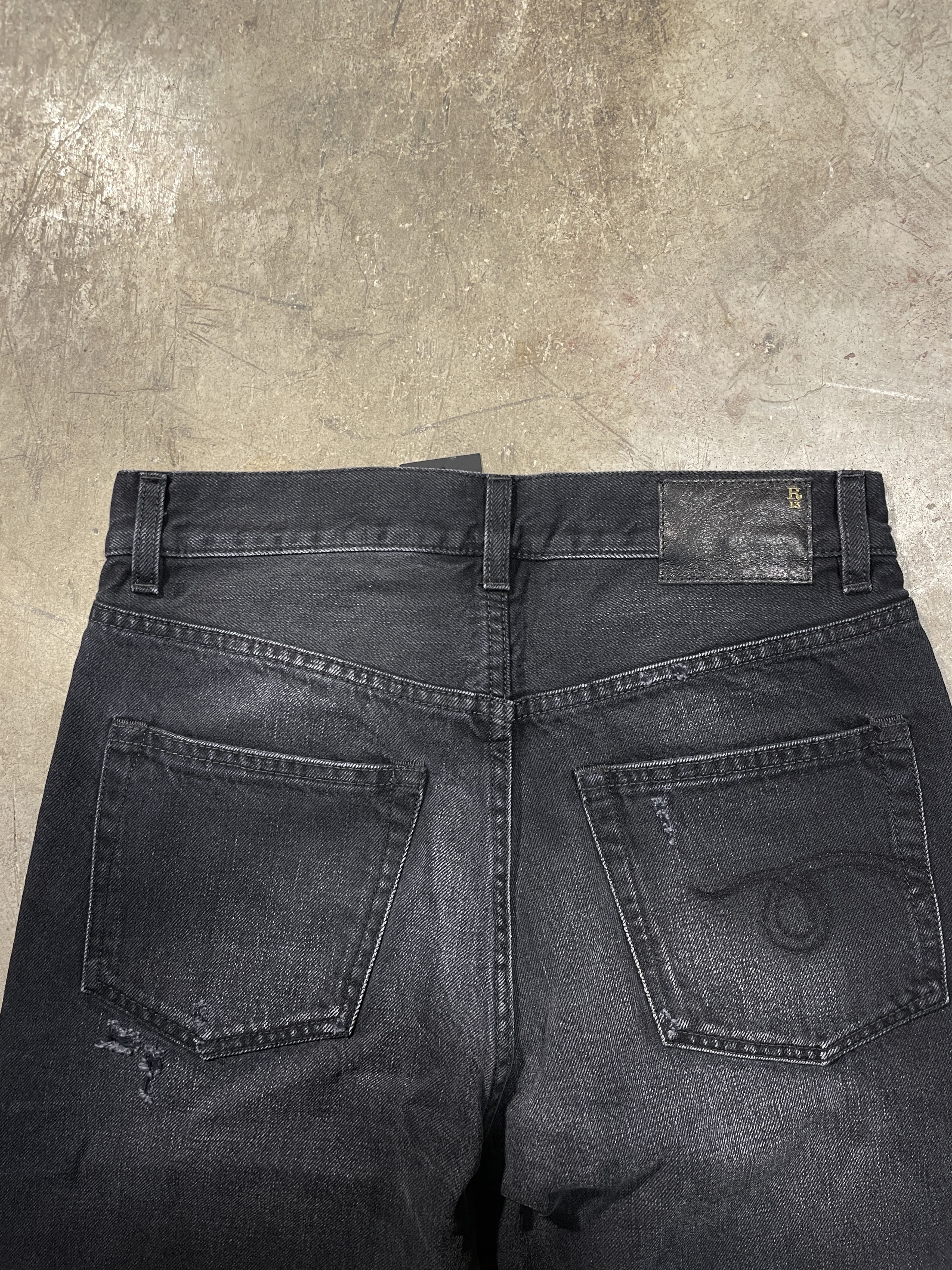 R13 R13 Boyfriend - JAKE BLACK Jeans Size 24" / US 00 / IT 34 - 7 Thumbnail