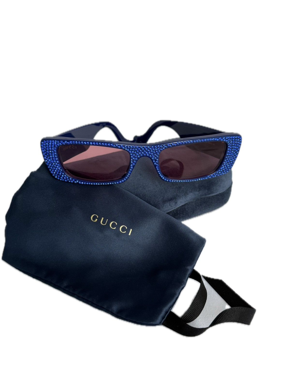 Gucci Gucci su glasse with blue diamonds Size ONE SIZE - 1 Thumbnail
