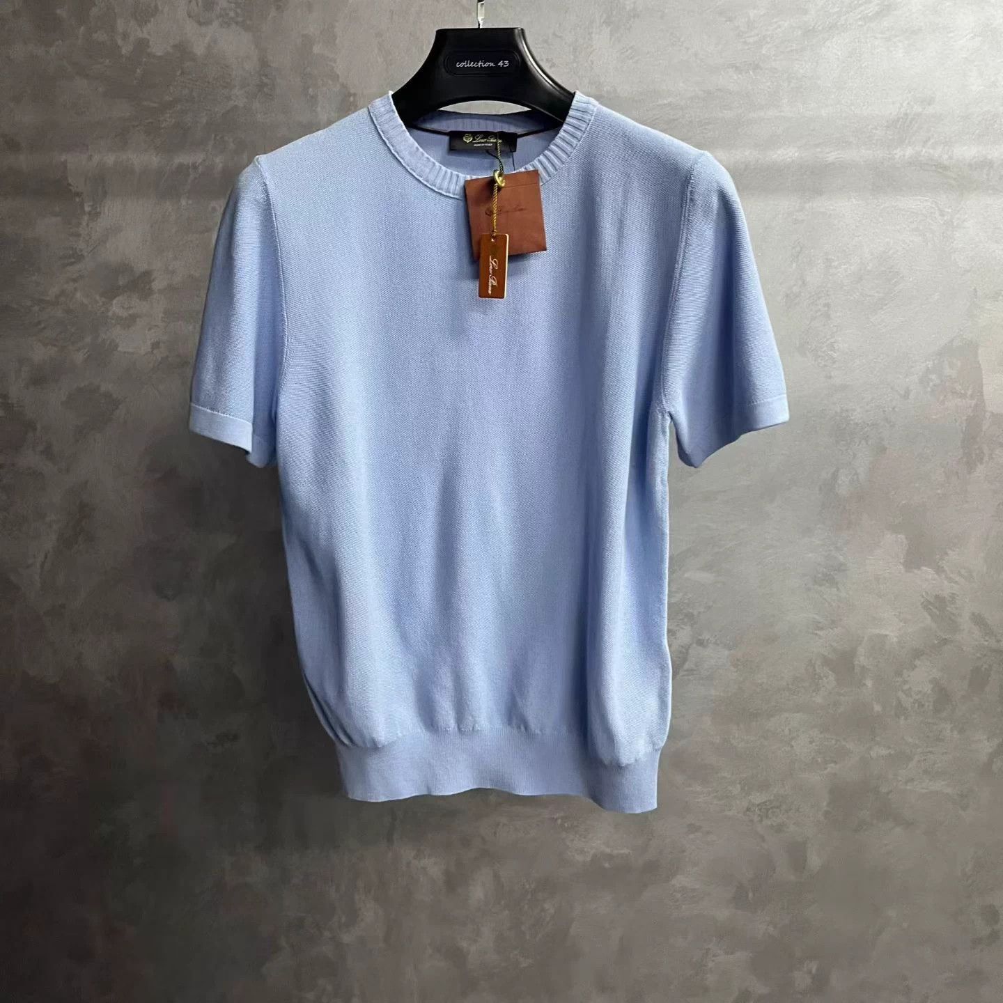 Loro Piana Loro Piana sky blue crewneck short-sleeve knit 50 Size US M / EU 48-50 / 2 - 1 Thumbnail