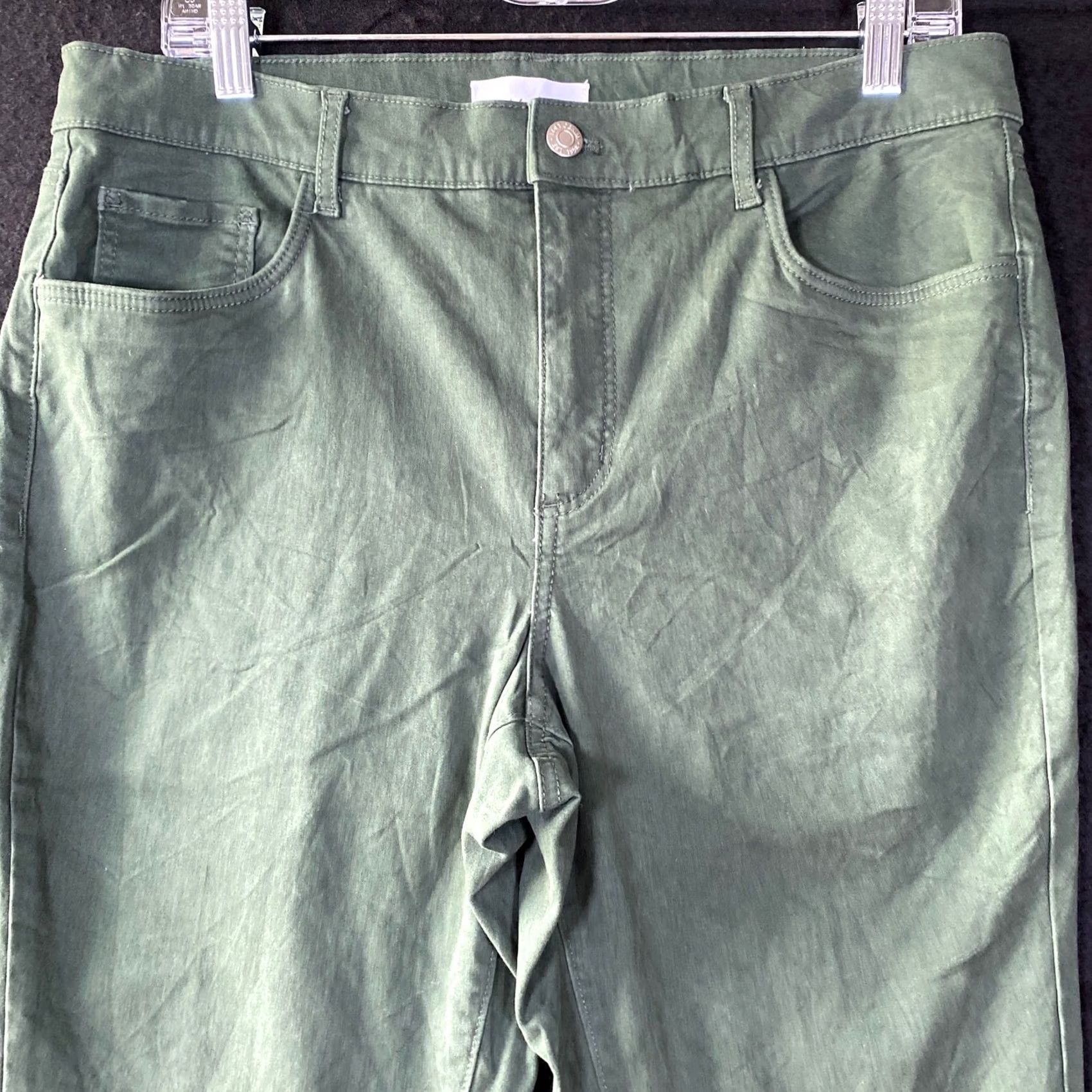 Loft LOFT Womens Jeans Forest Green High Rise Slim Straight Leg Stretch 12 Size 34" / US 12 / IT 48 - 2 Thumbnail
