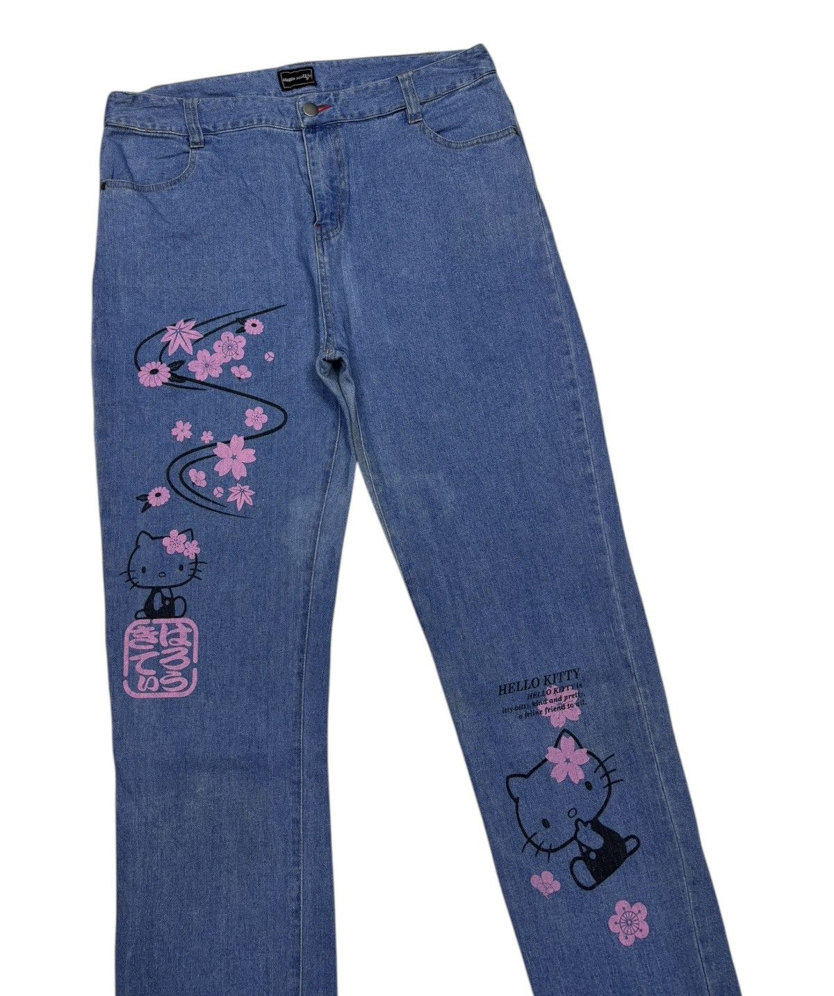 Cartoon Network × Star Of Hollywood × Vintage 🔥VINTAGE HELLO KITTY PRINTED DENIM JEANS Size 32" / US 10 / IT 46 - 5 Thumbnail