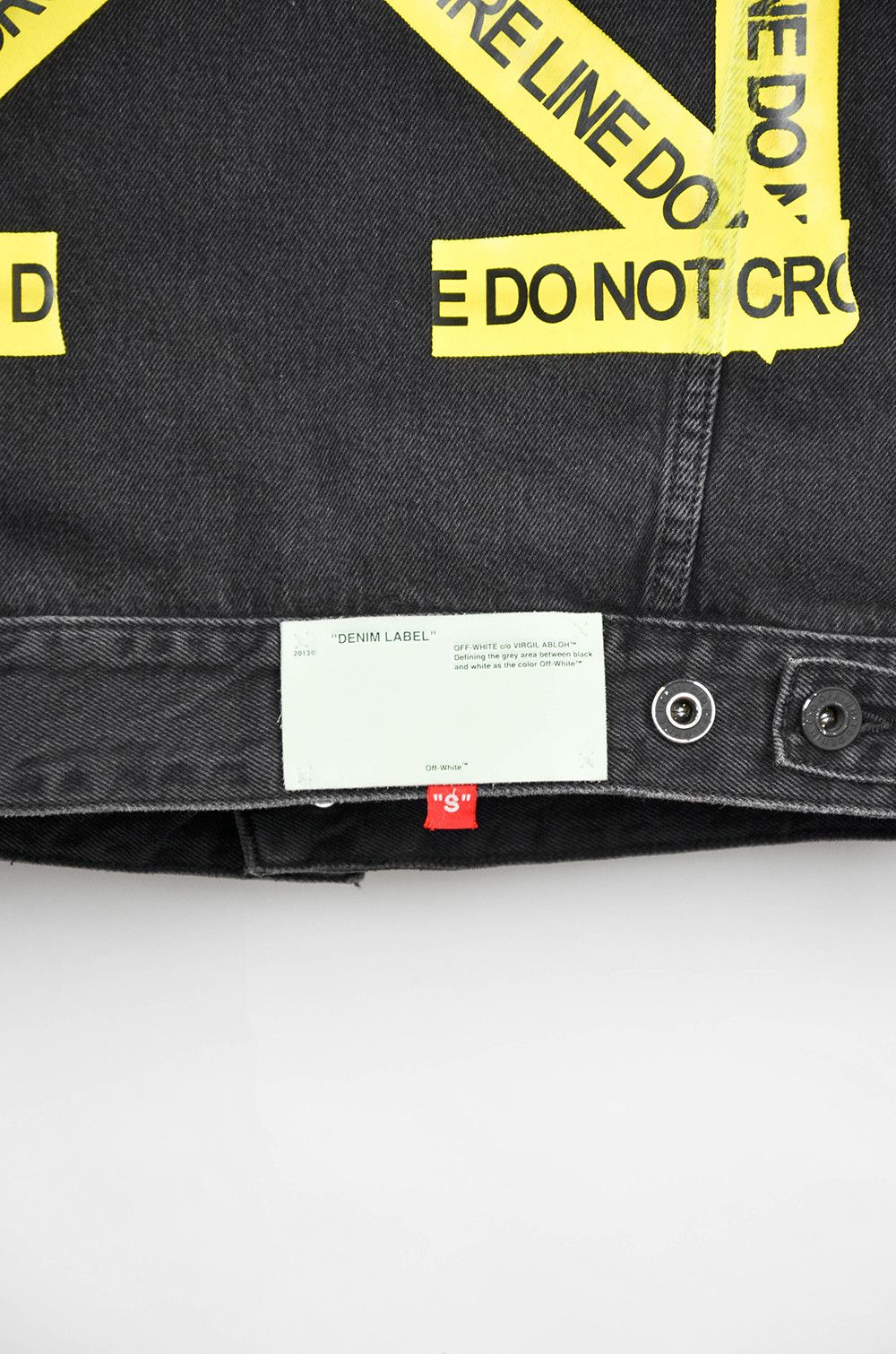 Off-White × Virgil Abloh Off-White Fire Line Do Not Cross Denim Jacket – L Size US L / EU 52-54 / 3 - 13 Thumbnail