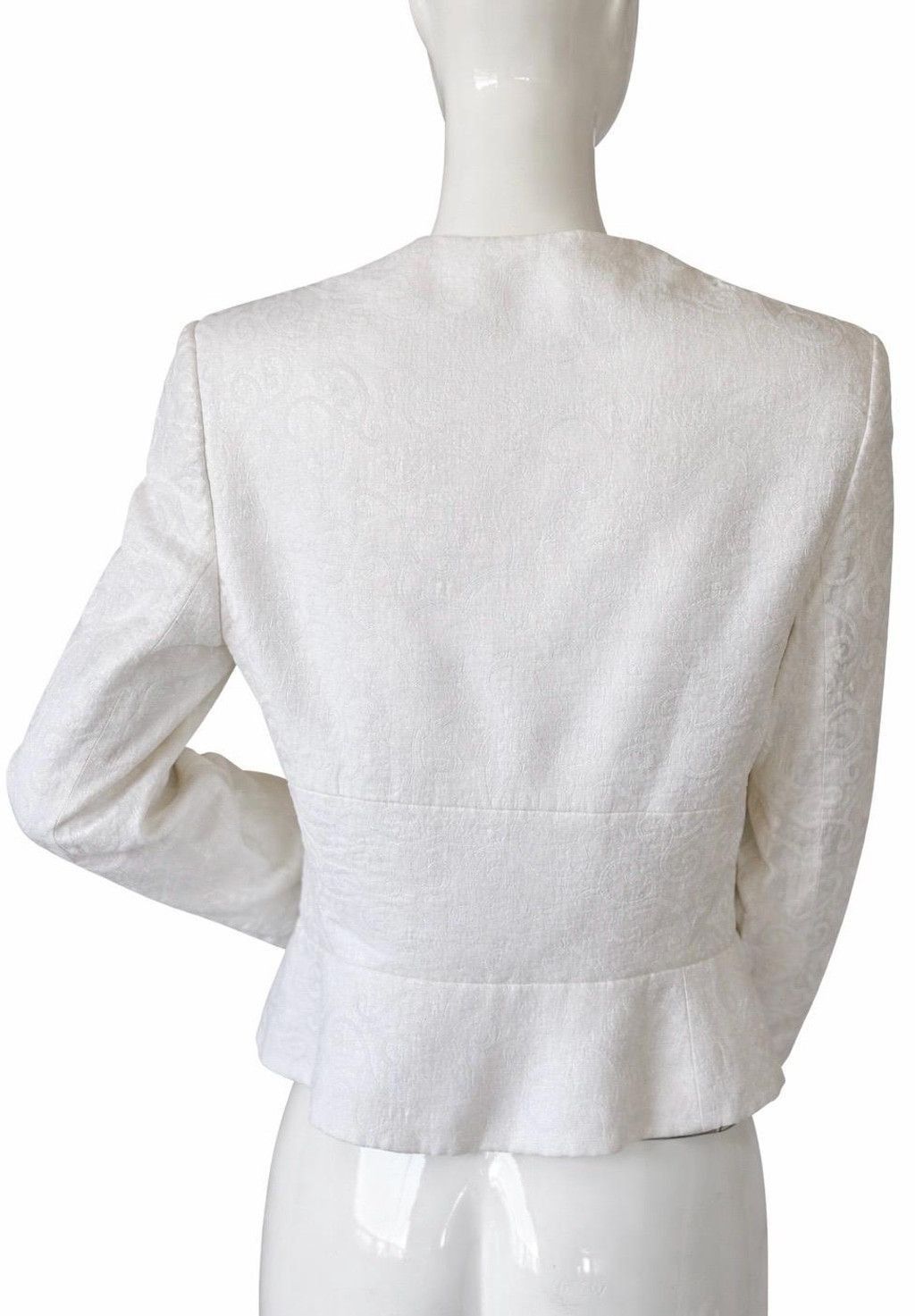 Giorgio Armani Giorgio Armani Vintage White Textured Peplum Blazer Size M / US 6-8 / IT 42-44 - 4 Thumbnail