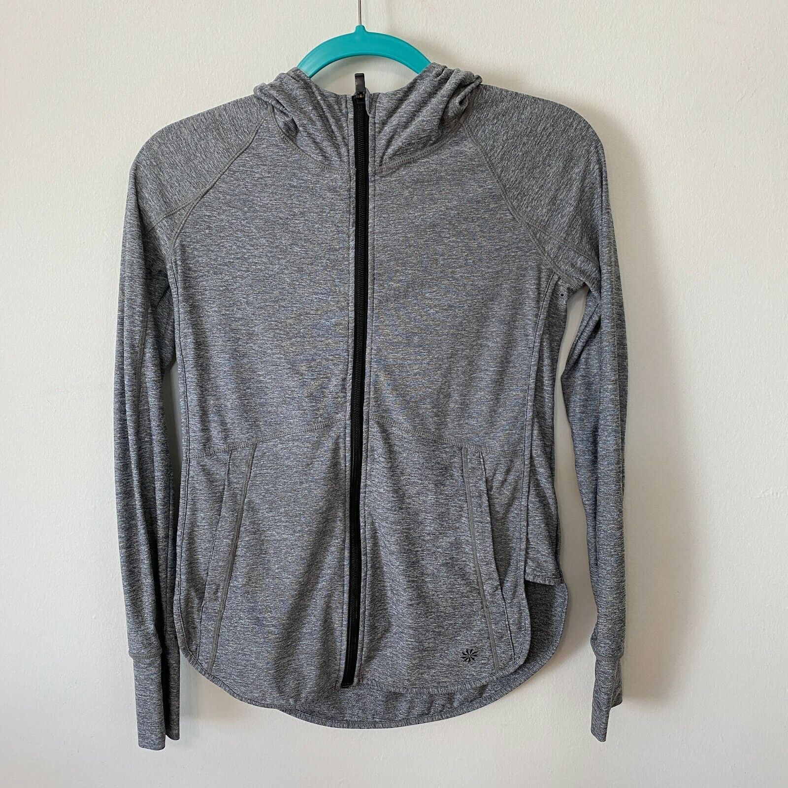 Athleta Athleta Med Gray Baja UPF 50+ Hooded Zip Jacket Pockets XXS Size XXS / US 00 / IT 34 - 2 Thumbnail