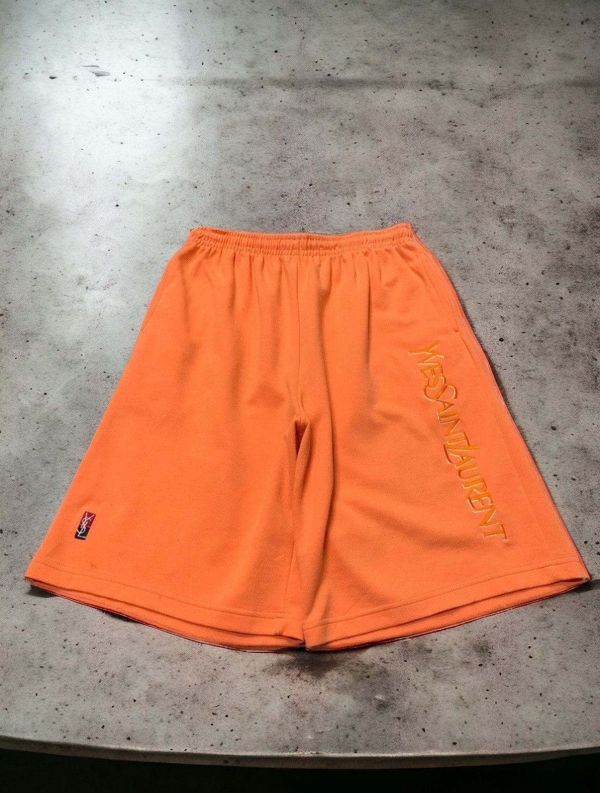 Yves Saint Laurent Vintage YSL Embroidered Sweat Shorts Size US 32 / EU 48 - 1 Thumbnail