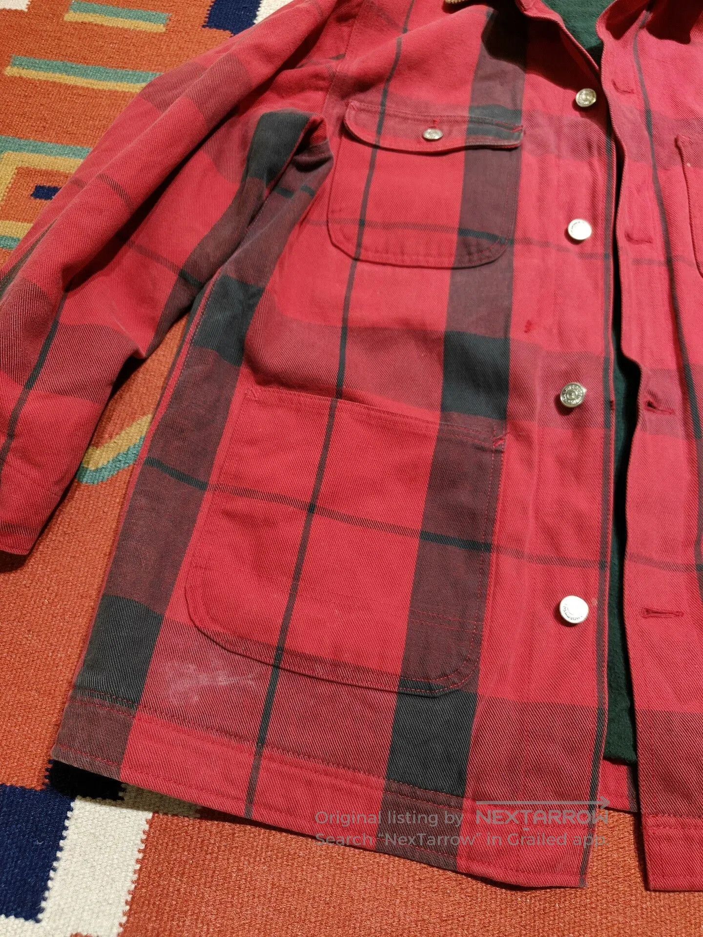 VINNY's Vintage Ralph Lauren Red Checked Jacket. Size XL / US 12-14 / IT 48-50 - 3 Thumbnail