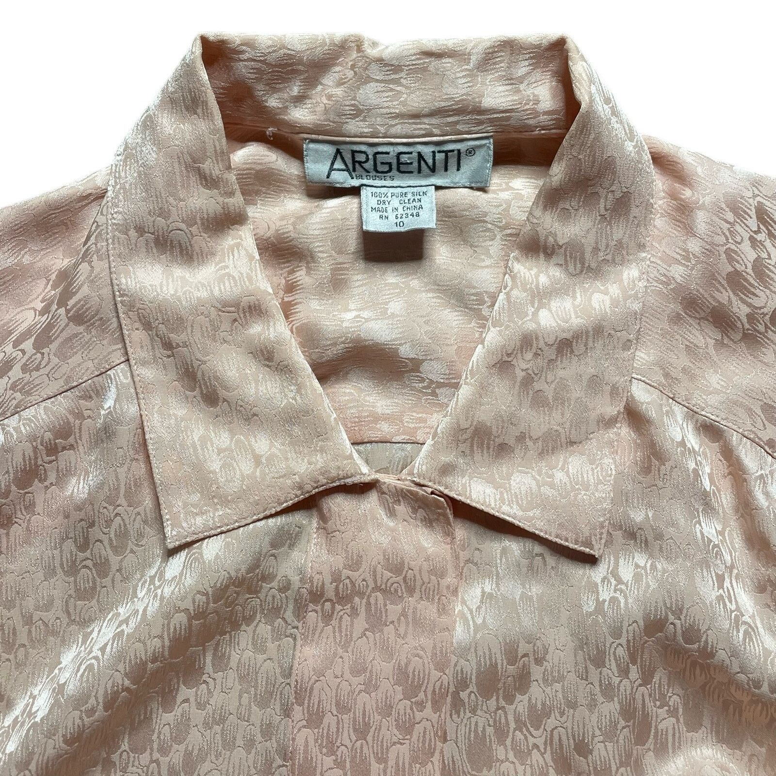 Vintage Vintage Argenti Pure Silk Blouse Size 10 Size L / US 10 / IT 46 - 7 Thumbnail