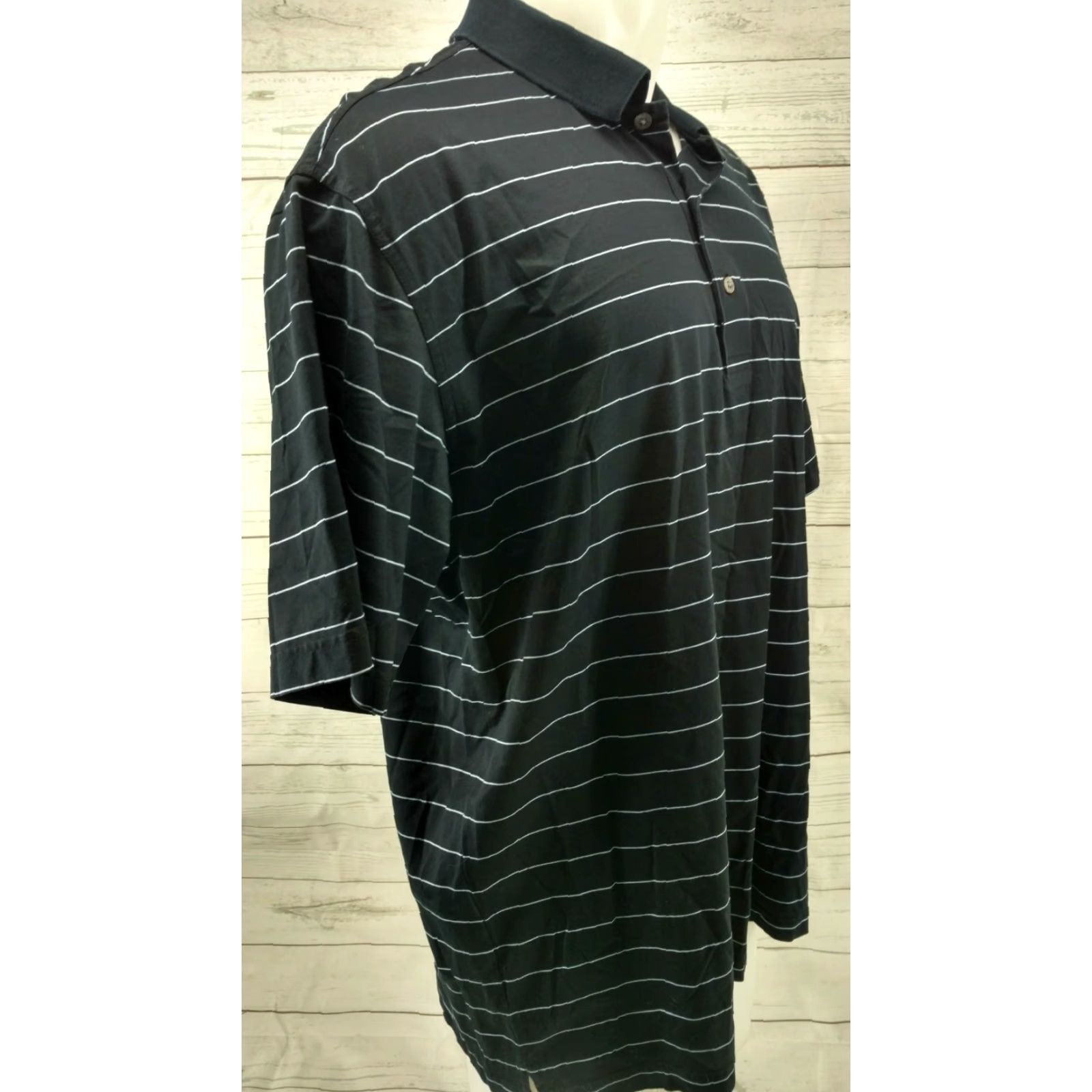 Vintage Amen Corner Dark Blue Masters Golf Logo Striped Shirt XL Shirt Mens Basic Polo Size US XL / EU 56 / 4 - 4 Thumbnail